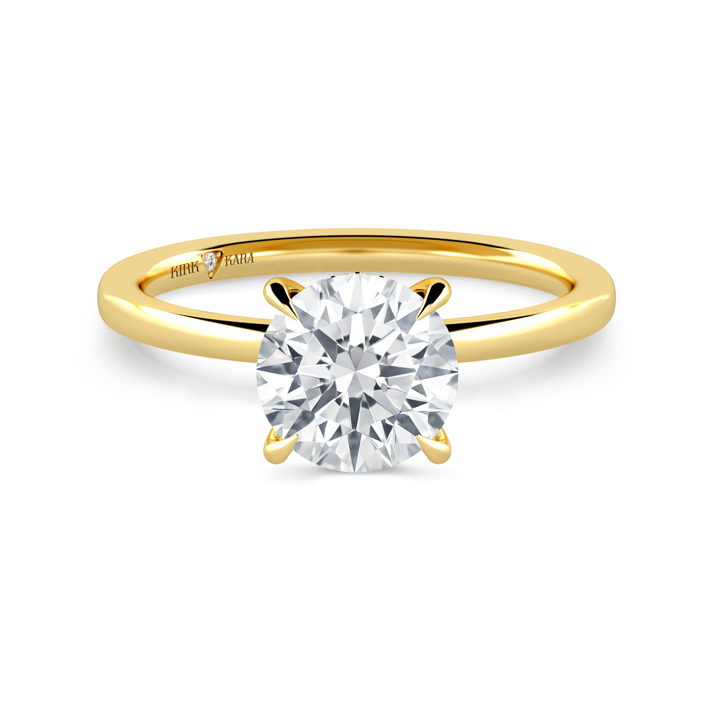 Preset Hidden Halo Round Solitaire Engagement Ring - Center Diamond Included