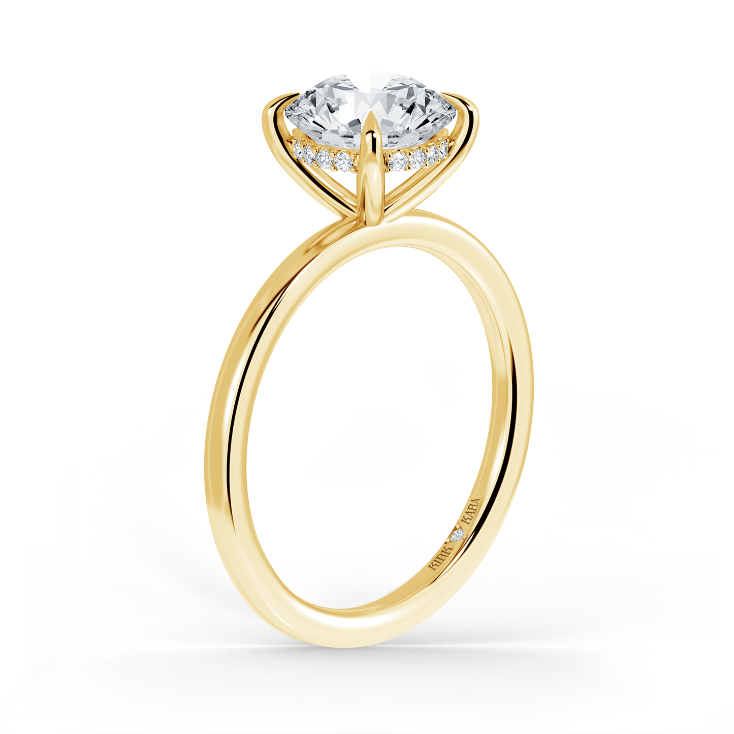 Preset Hidden Halo Round Solitaire Engagement Ring - Center Diamond Included