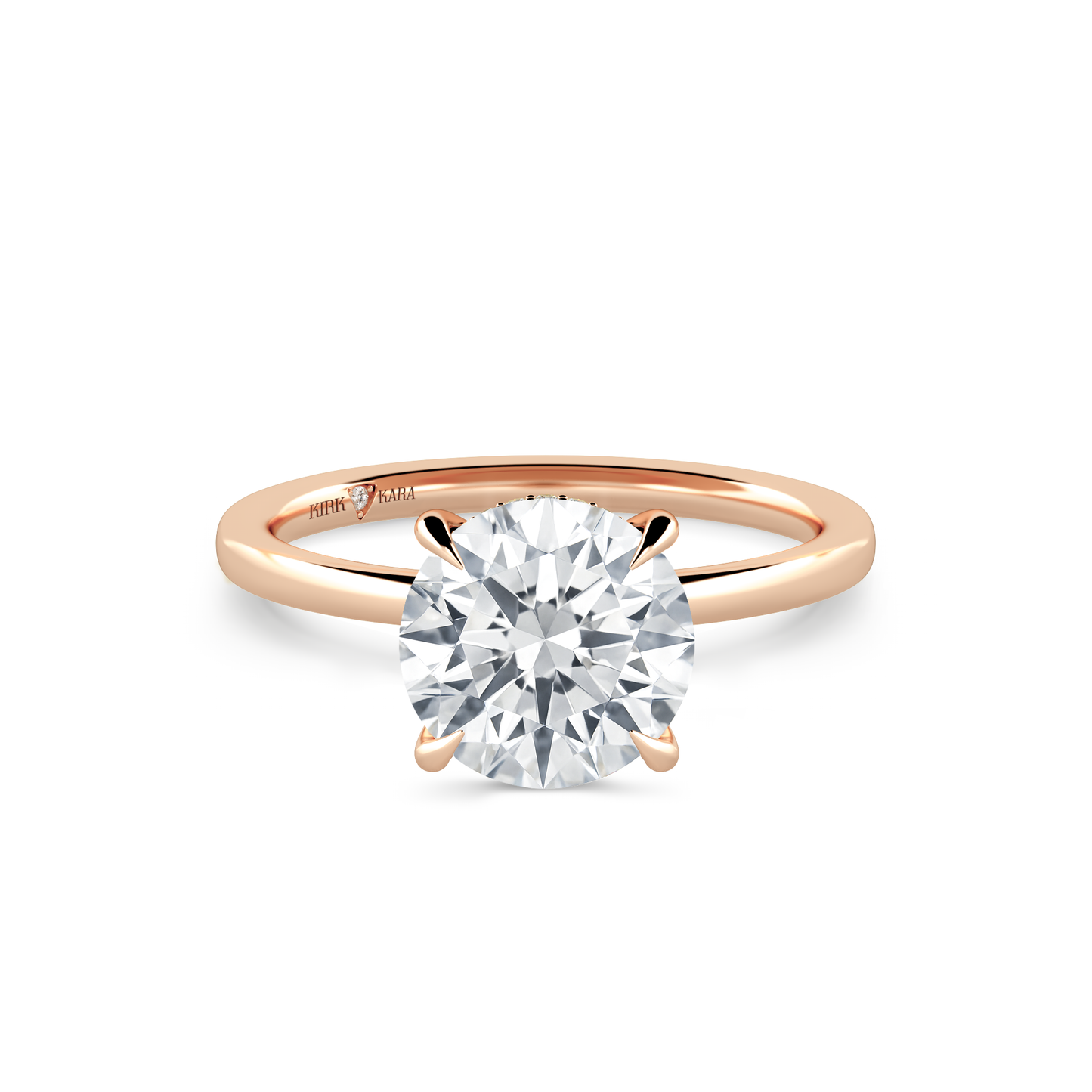 Preset Hidden Halo Round Solitaire Engagement Ring - Center Diamond Included