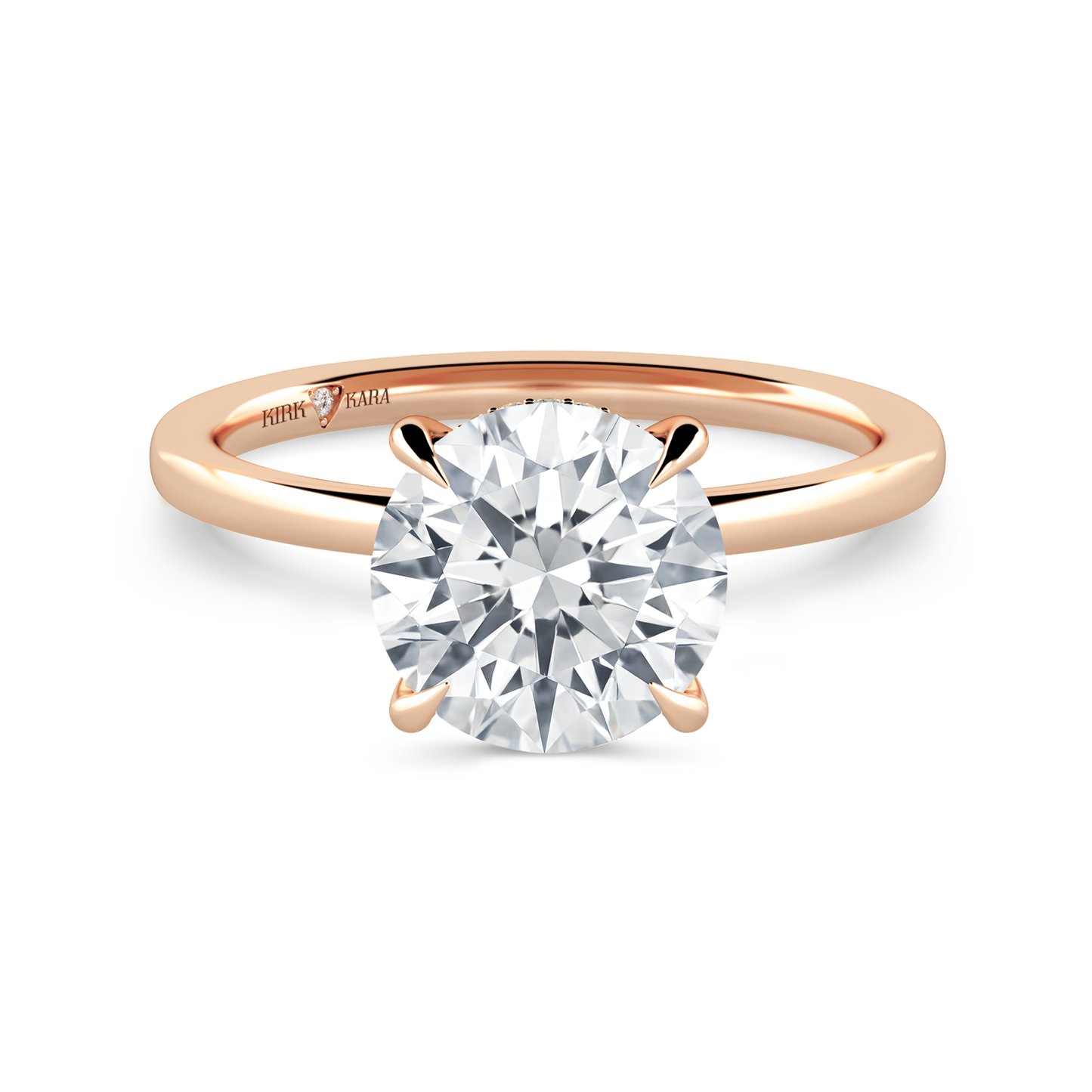 Preset Hidden Halo Round Solitaire Engagement Ring - Center Diamond Included