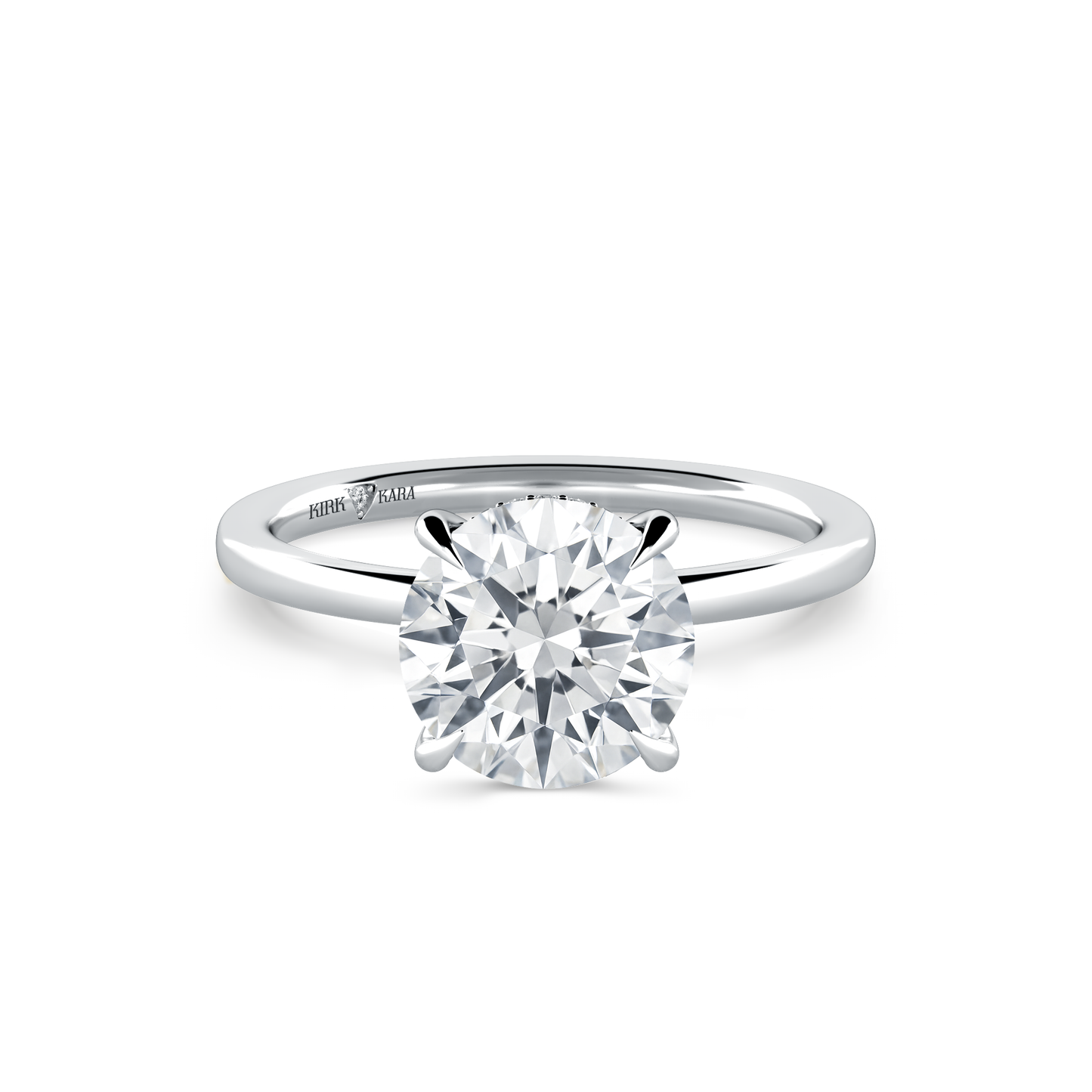 Preset Hidden Halo Round Solitaire Engagement Ring - Center Diamond Included