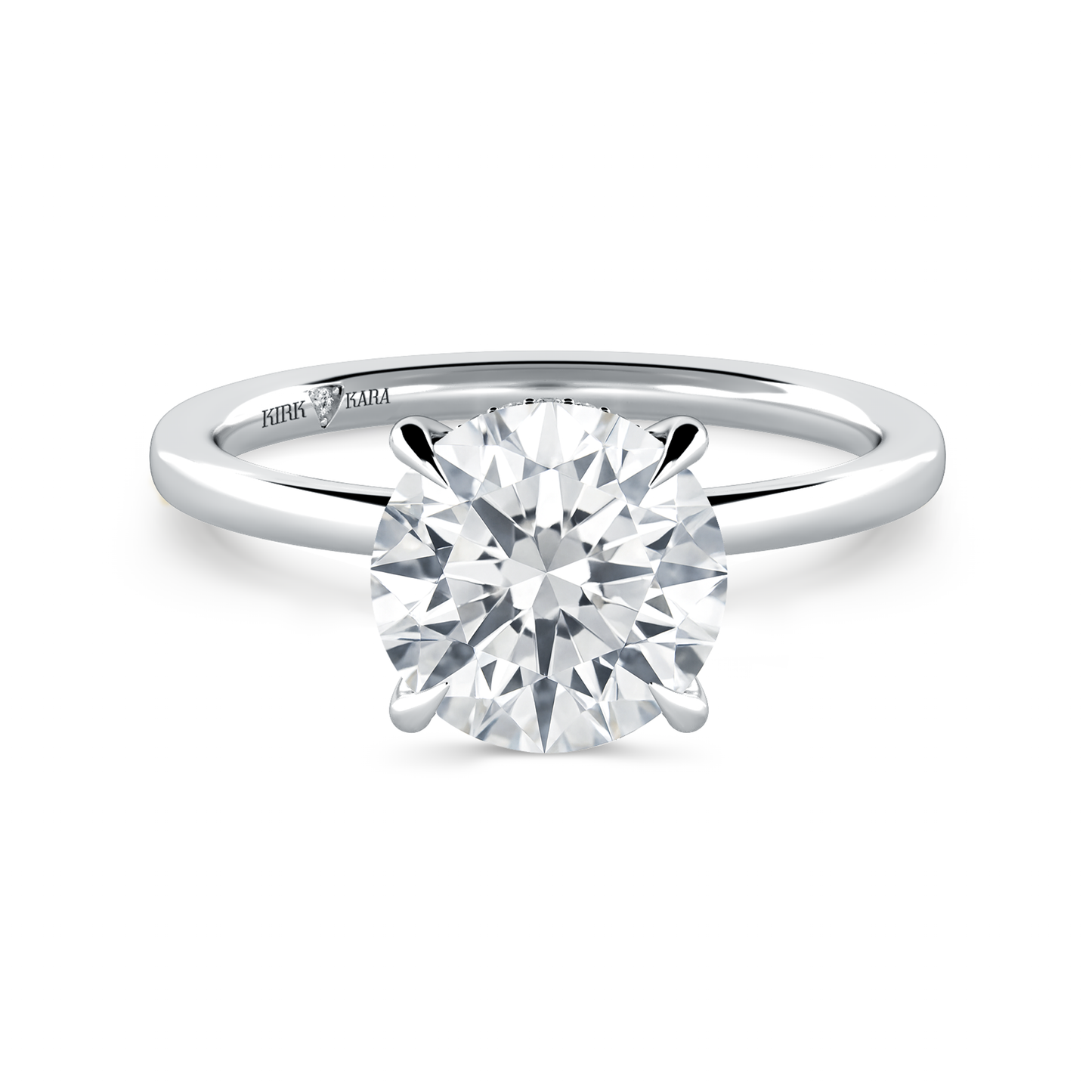Preset Hidden Halo Round Solitaire Engagement Ring - Center Diamond Included