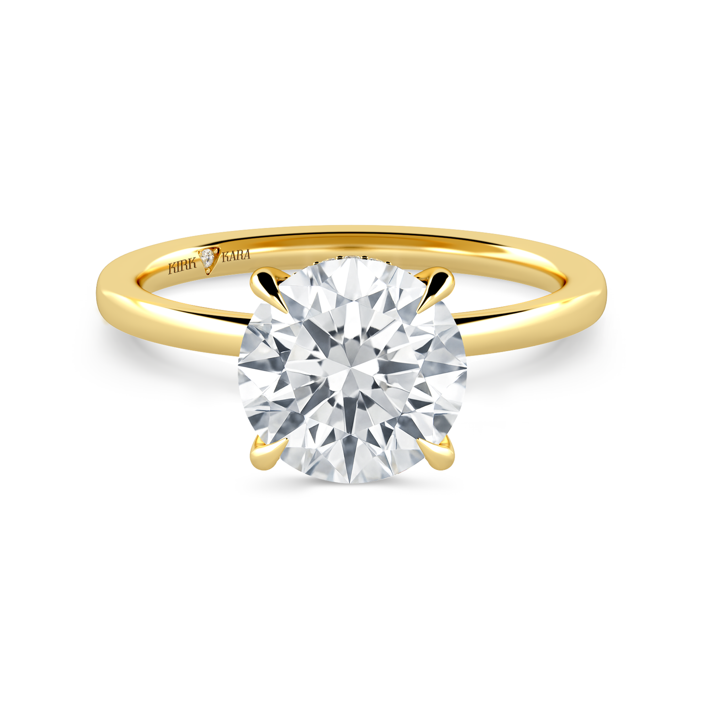 Preset Hidden Halo Round Solitaire Engagement Ring - Center Diamond Included