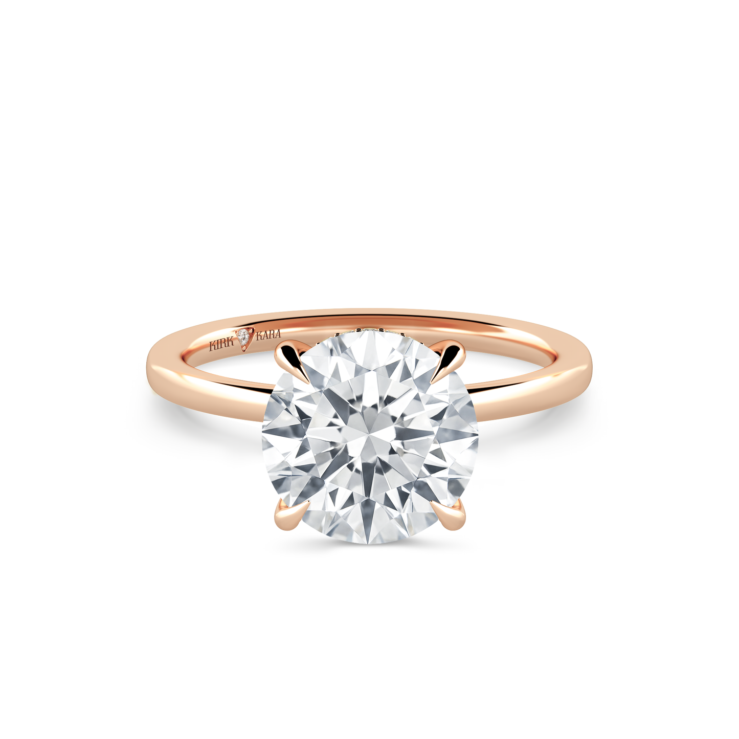 Preset Hidden Halo Round Solitaire Engagement Ring - Center Diamond Included
