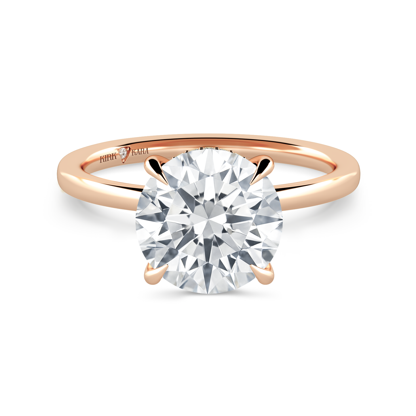 Preset Hidden Halo Round Solitaire Engagement Ring - Center Diamond Included