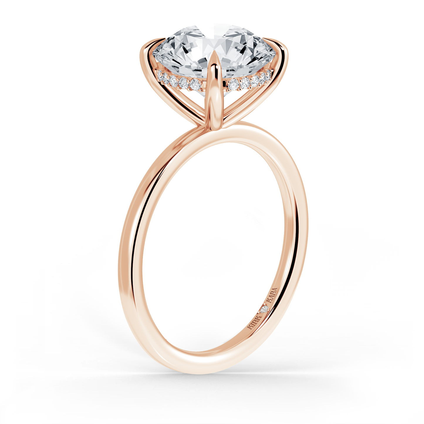 Preset Hidden Halo Round Solitaire Engagement Ring - Center Diamond Included