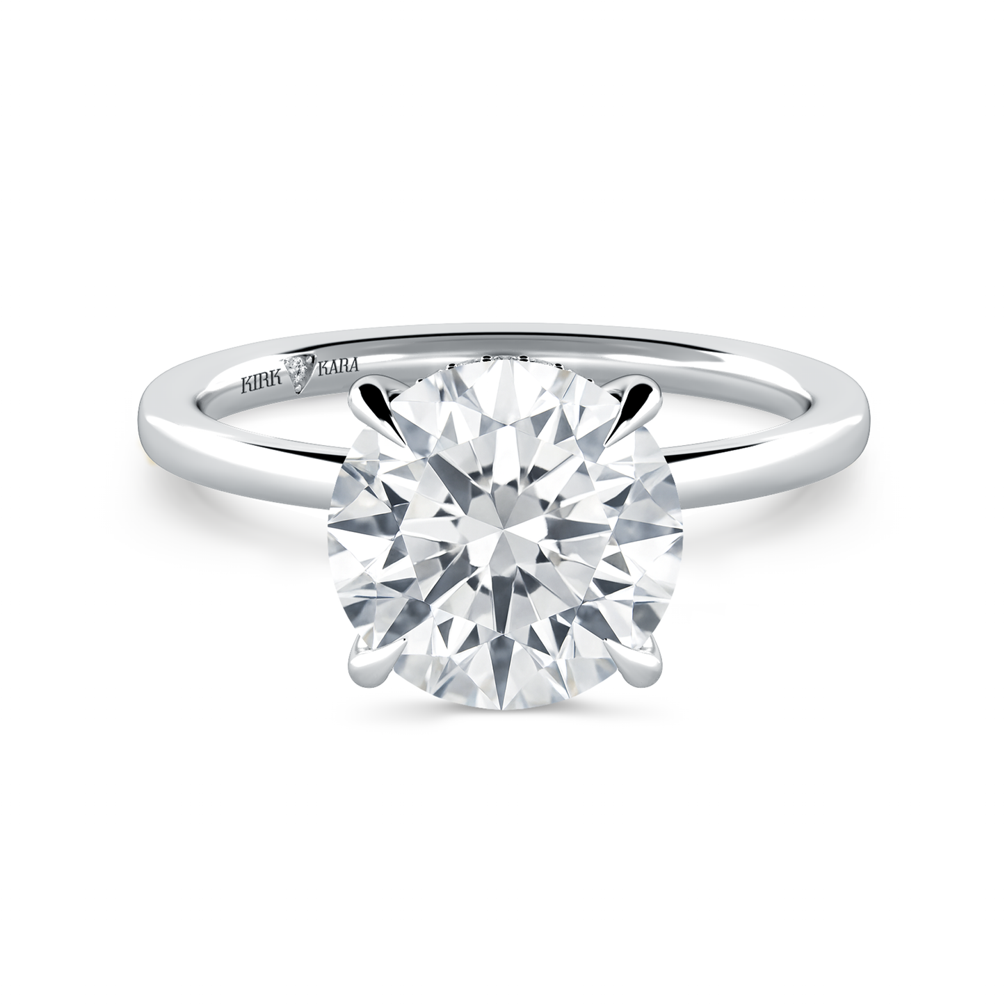 Preset Hidden Halo Round Solitaire Engagement Ring - Center Diamond Included