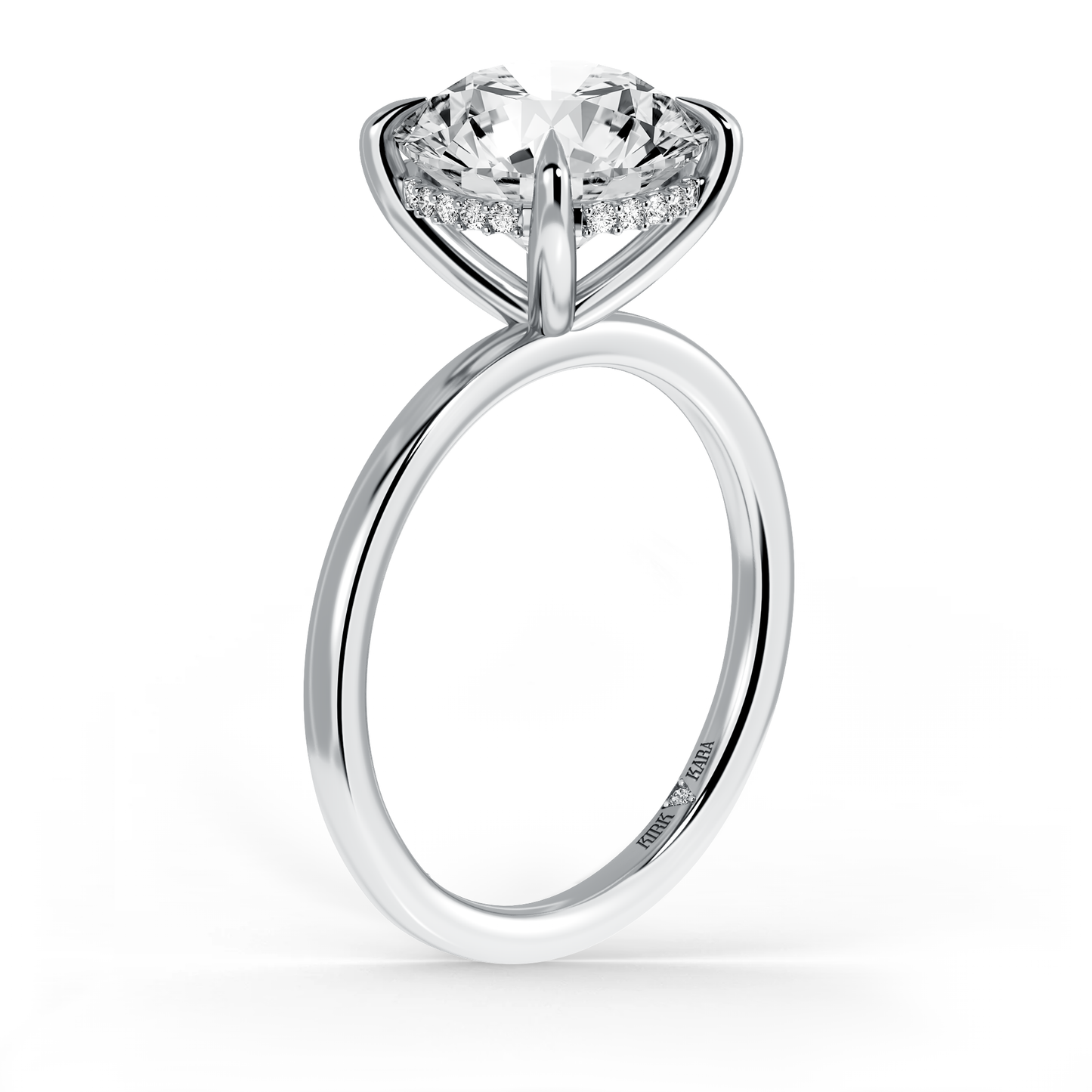 Preset Hidden Halo Round Solitaire Engagement Ring - Center Diamond Included