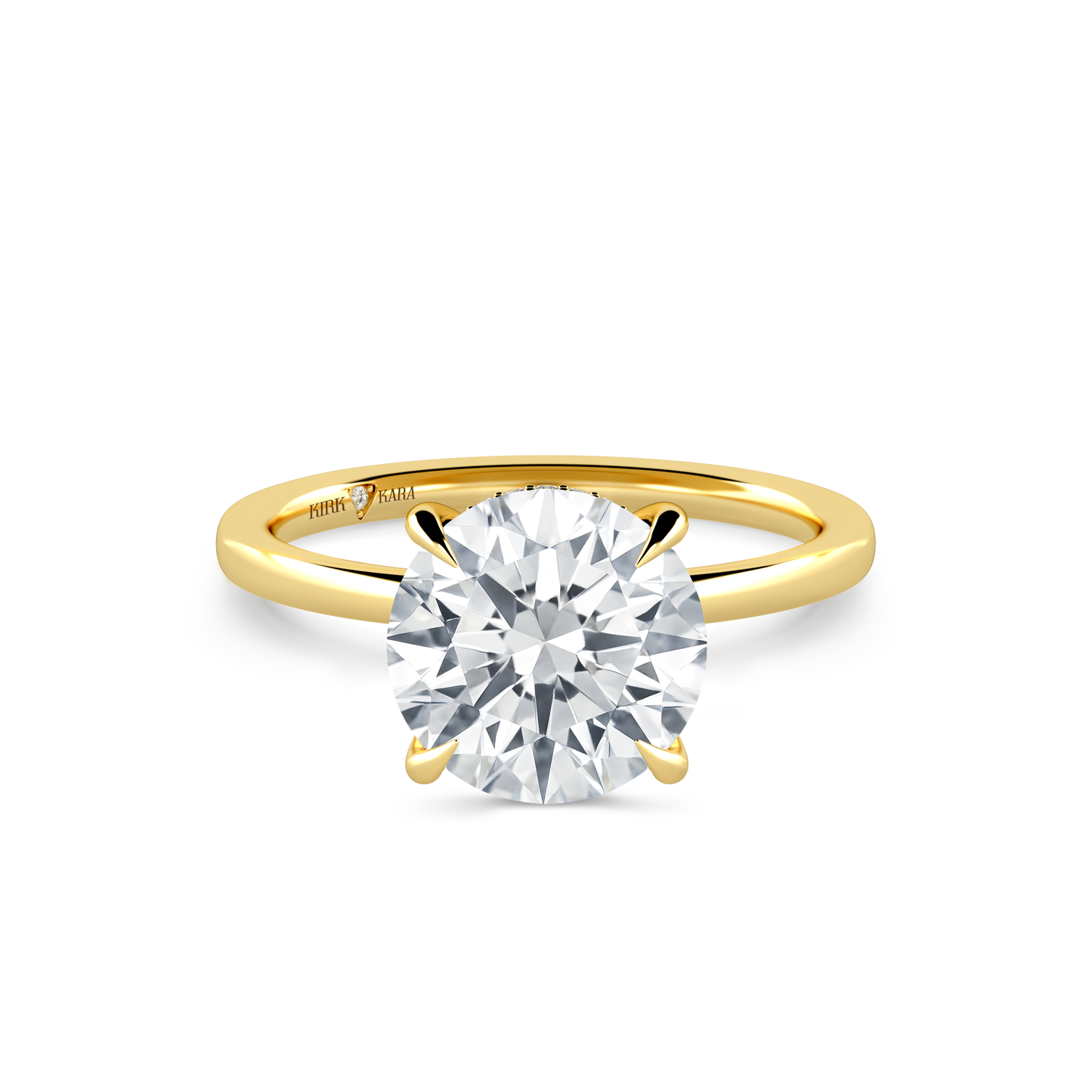 Preset Hidden Halo Round Solitaire Engagement Ring - Center Diamond Included