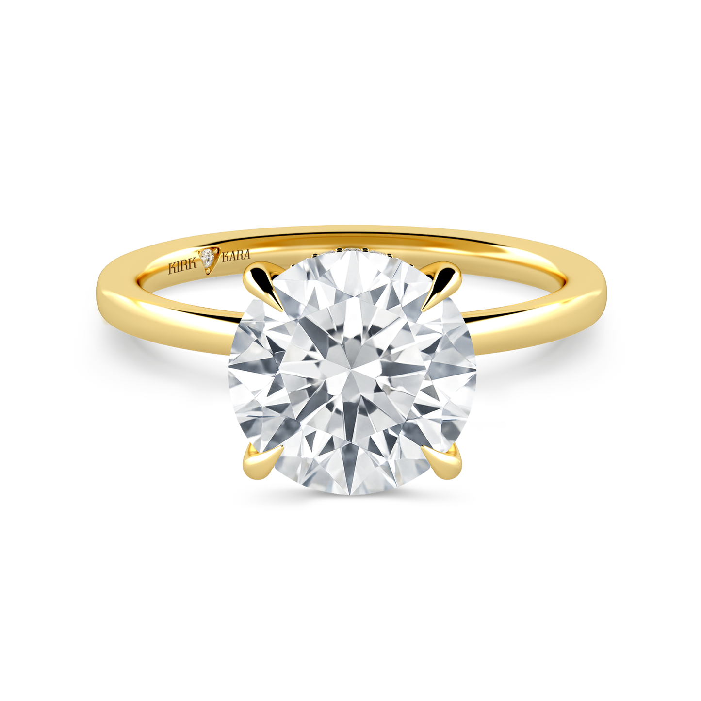 Preset Hidden Halo Round Solitaire Engagement Ring - Center Diamond Included