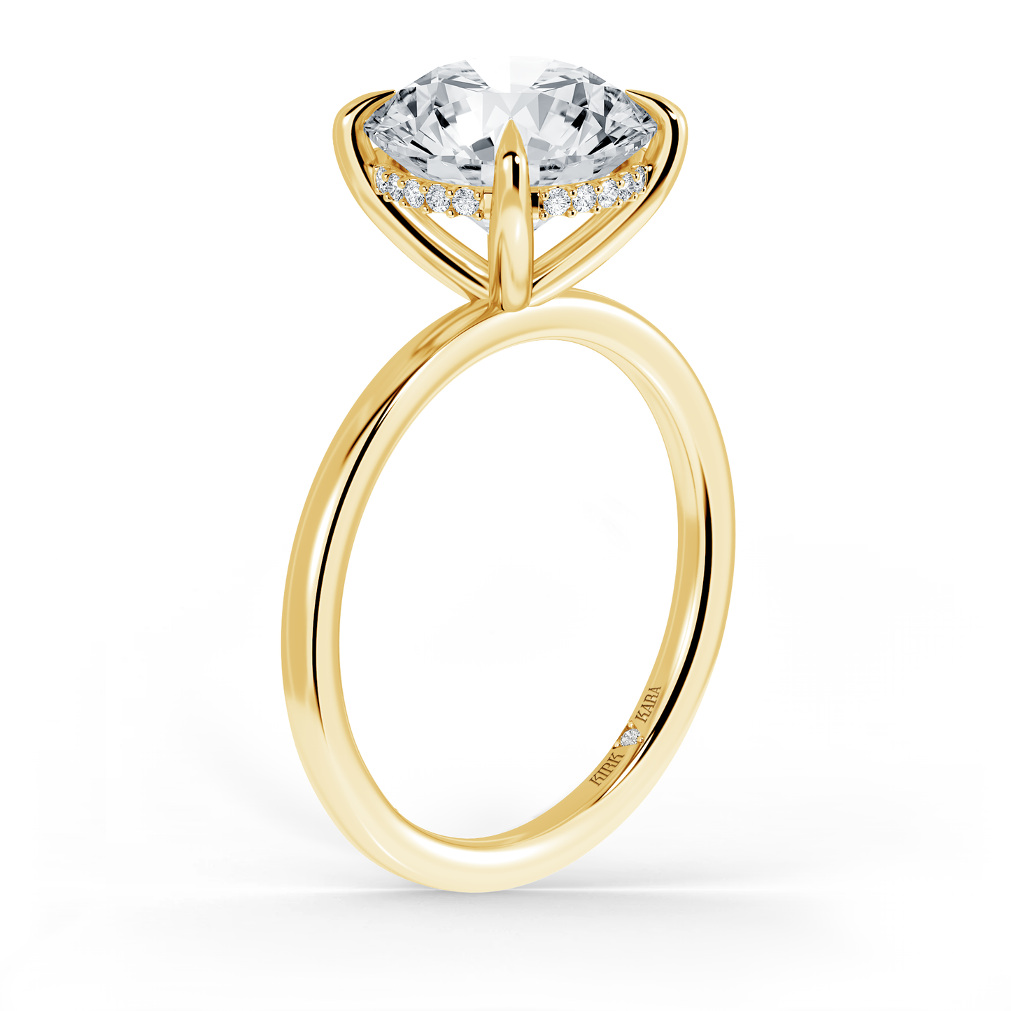 Preset Hidden Halo Round Solitaire Engagement Ring - Center Diamond Included