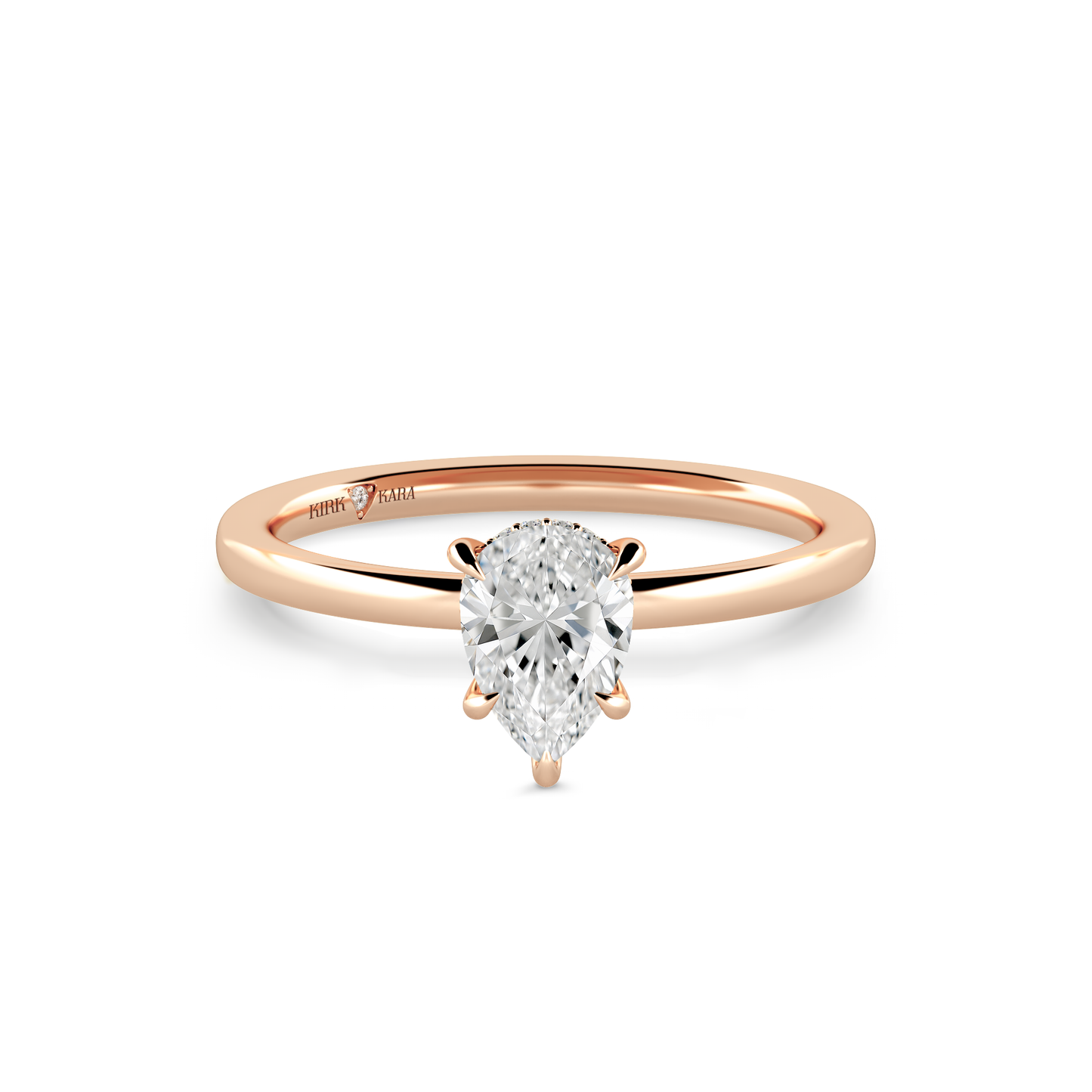 Preset Hidden Halo Pear Solitaire Engagement Ring - Center Diamond Included