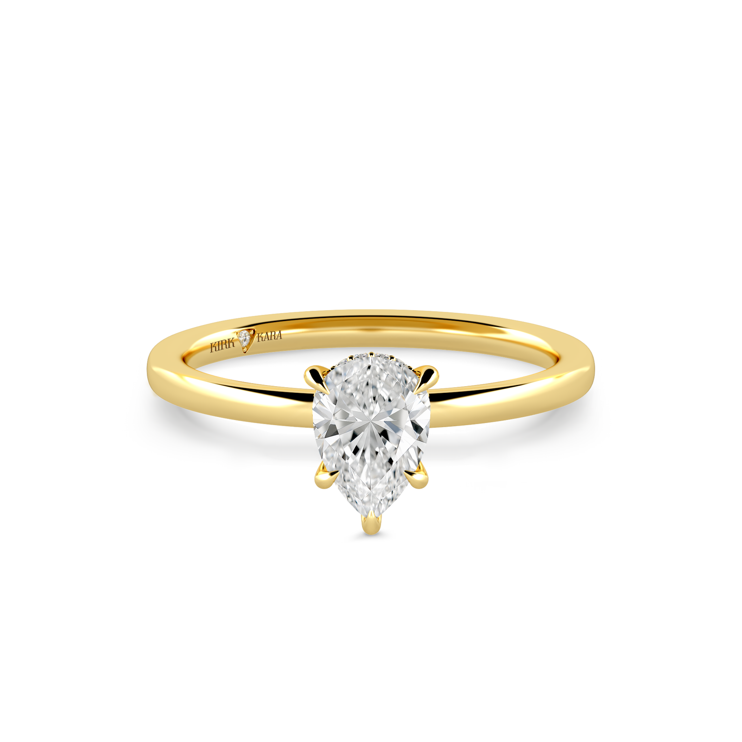 Preset Hidden Halo Pear Solitaire Engagement Ring - Center Diamond Included