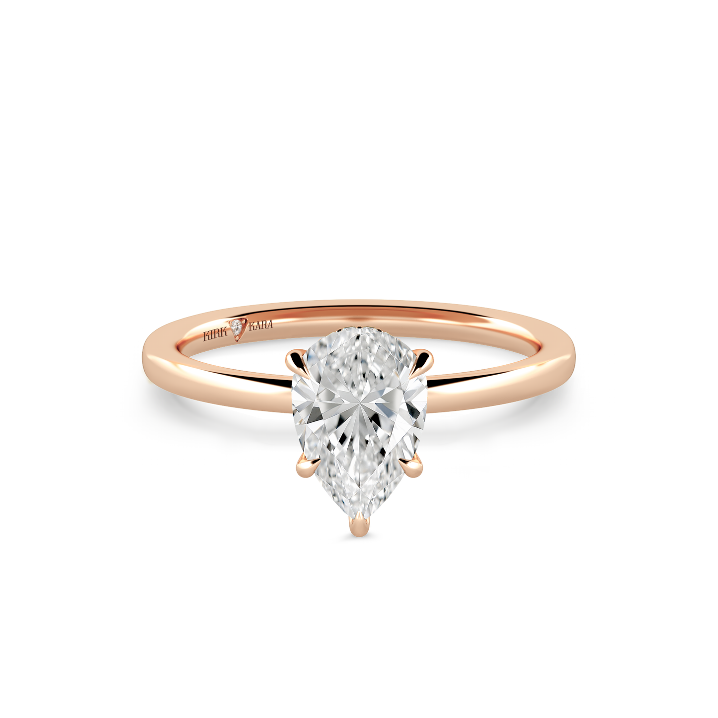 Preset Hidden Halo Pear Solitaire Engagement Ring - Center Diamond Included