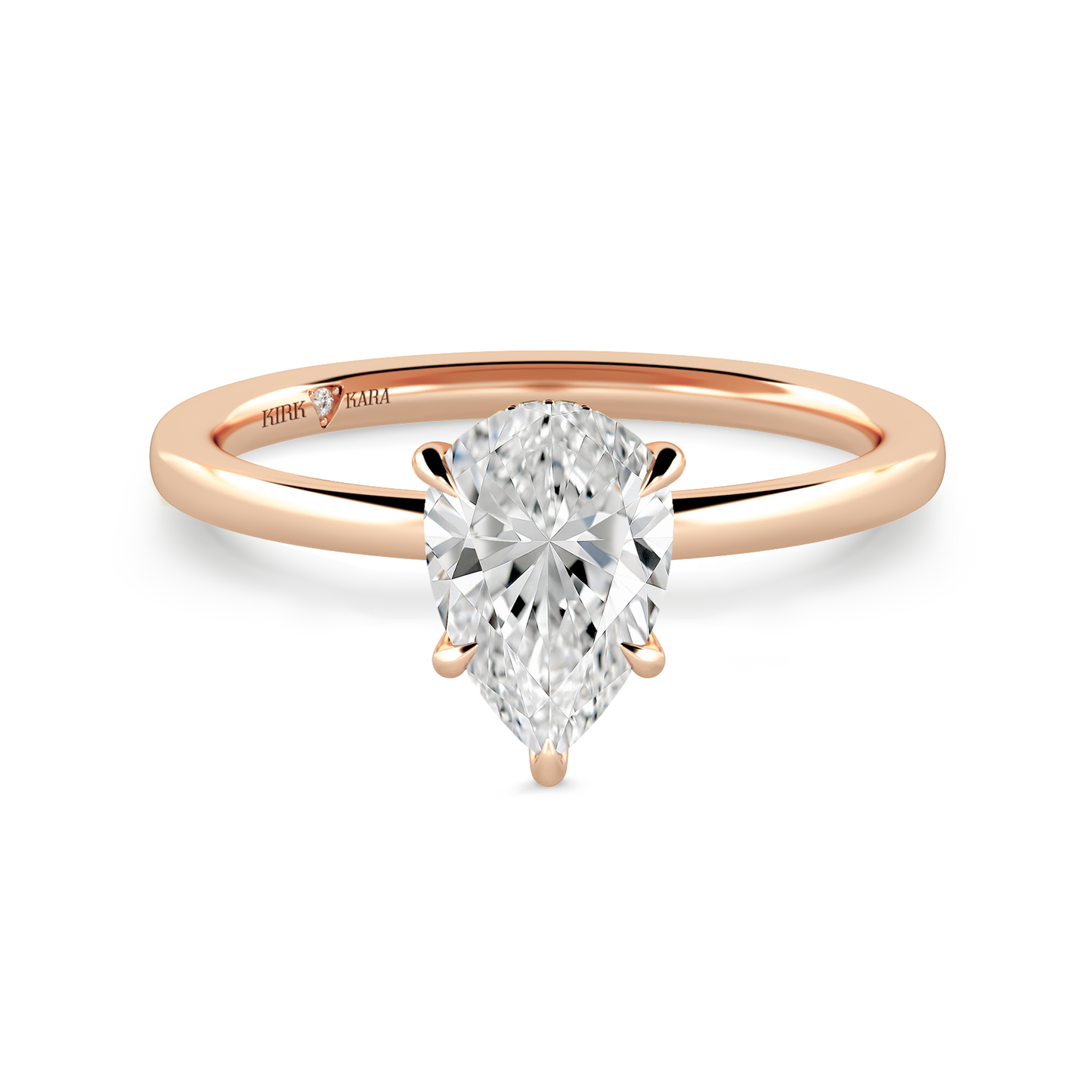 Preset Hidden Halo Pear Solitaire Engagement Ring - Center Diamond Included