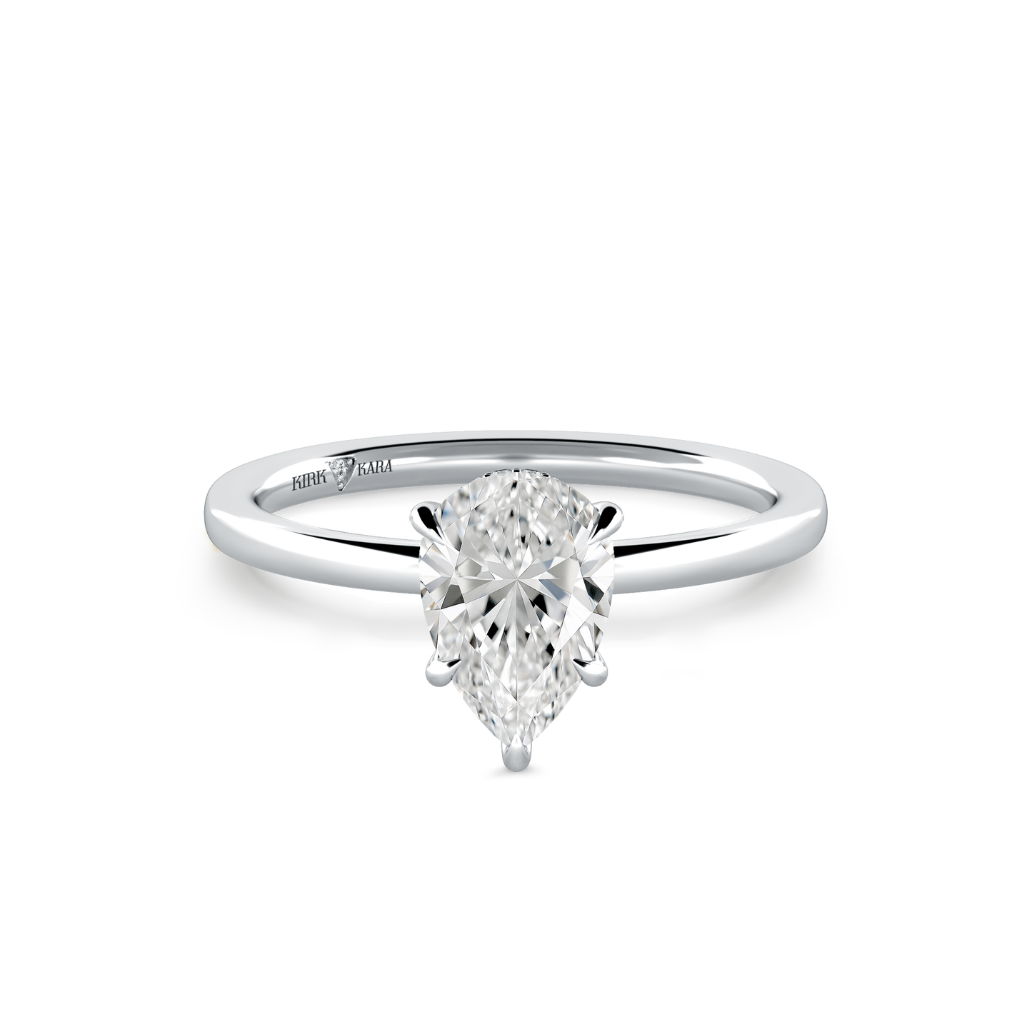 Preset Hidden Halo Pear Solitaire Engagement Ring - Center Diamond Included