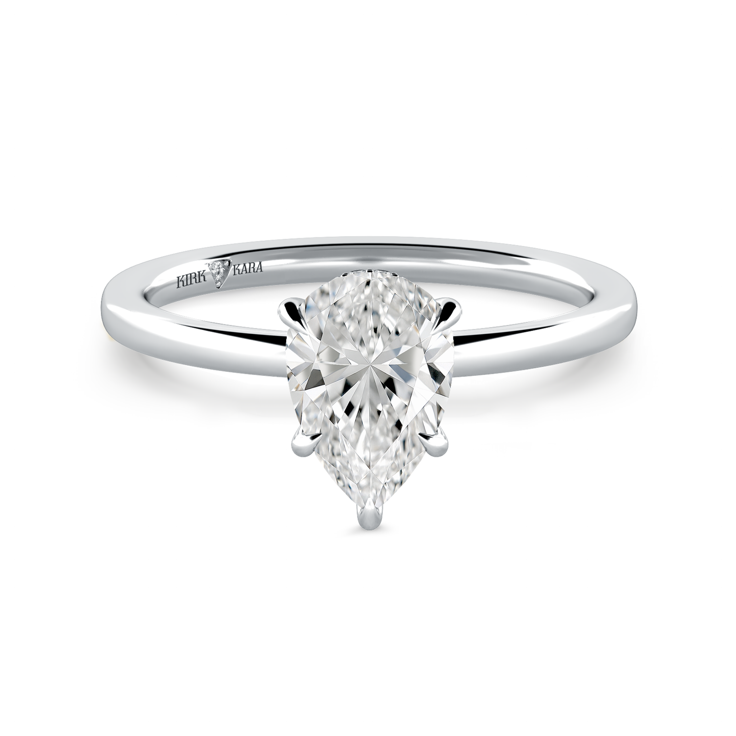 Preset Hidden Halo Pear Solitaire Engagement Ring - Center Diamond Included