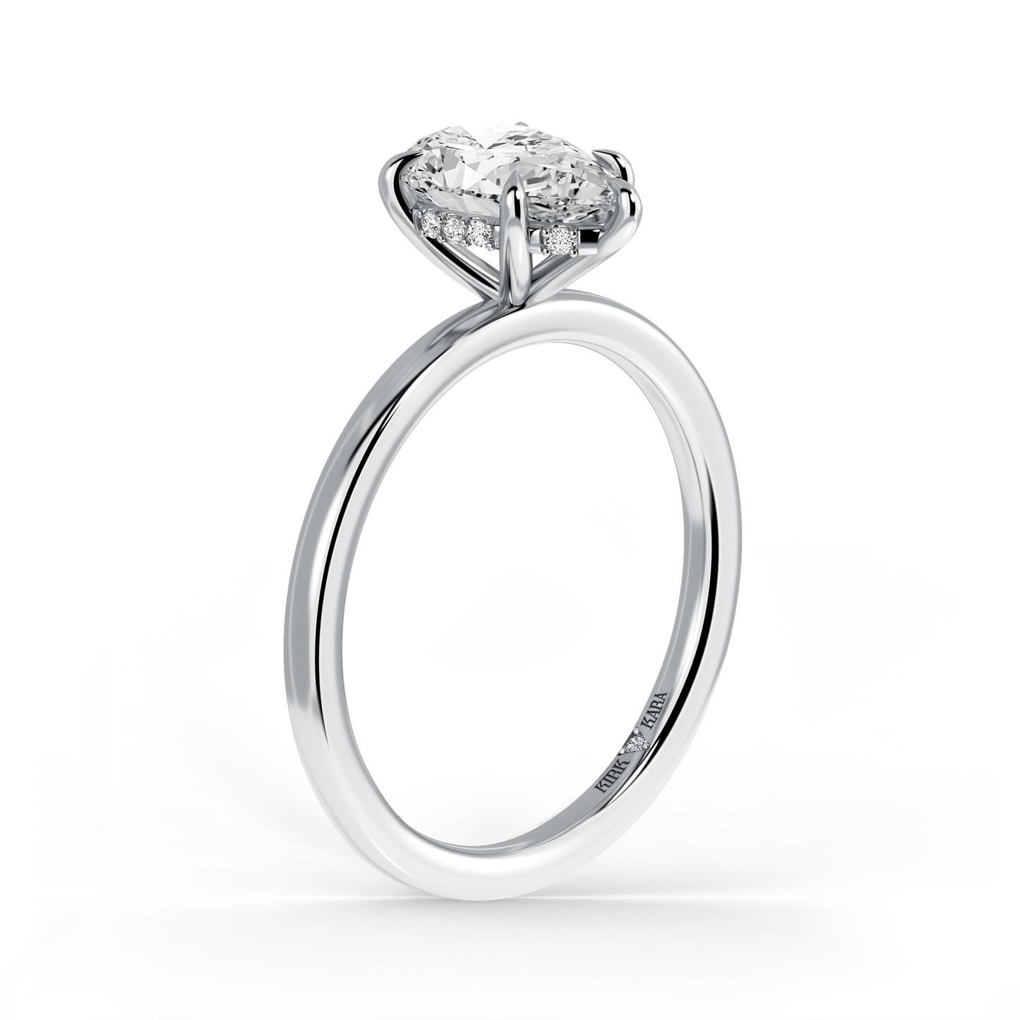 Preset Hidden Halo Pear Solitaire Engagement Ring - Center Diamond Included