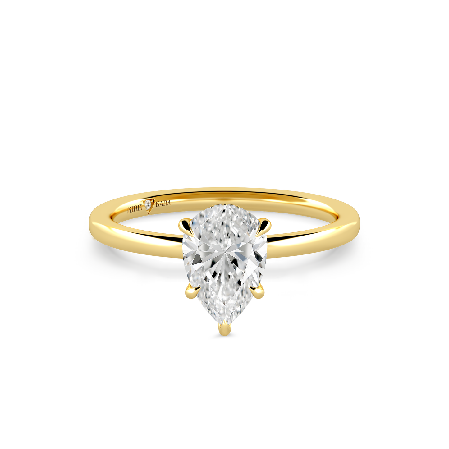 Preset Hidden Halo Pear Solitaire Engagement Ring - Center Diamond Included