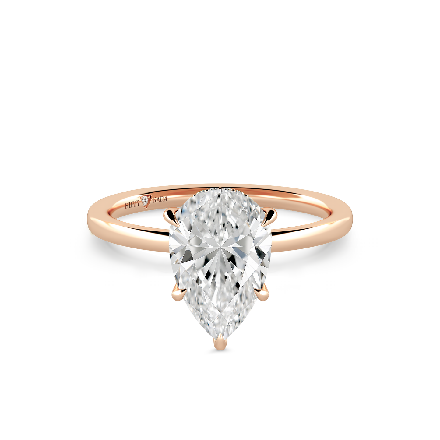 Preset Hidden Halo Pear Solitaire Engagement Ring - Center Diamond Included