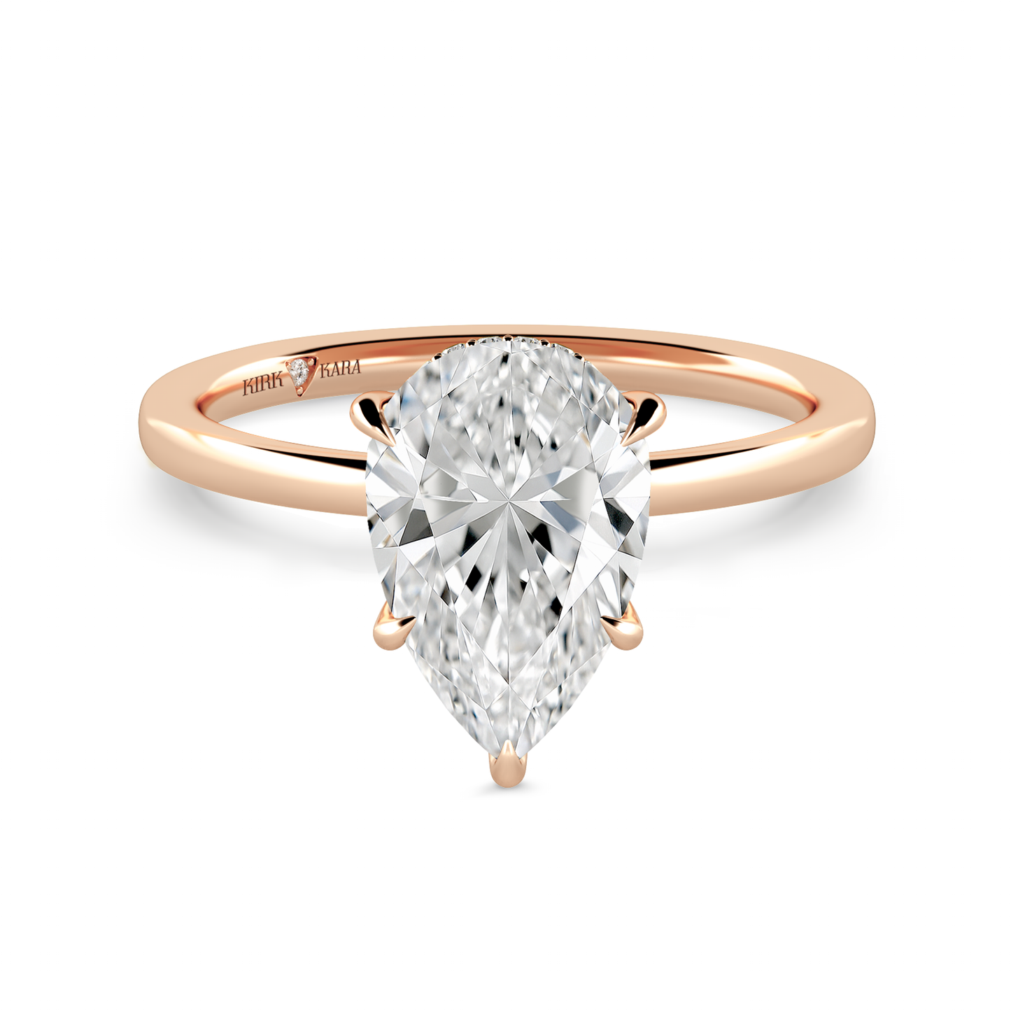 Preset Hidden Halo Pear Solitaire Engagement Ring - Center Diamond Included