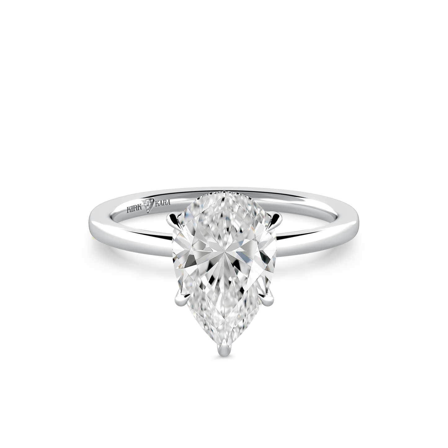 Preset Hidden Halo Pear Solitaire Engagement Ring - Center Diamond Included