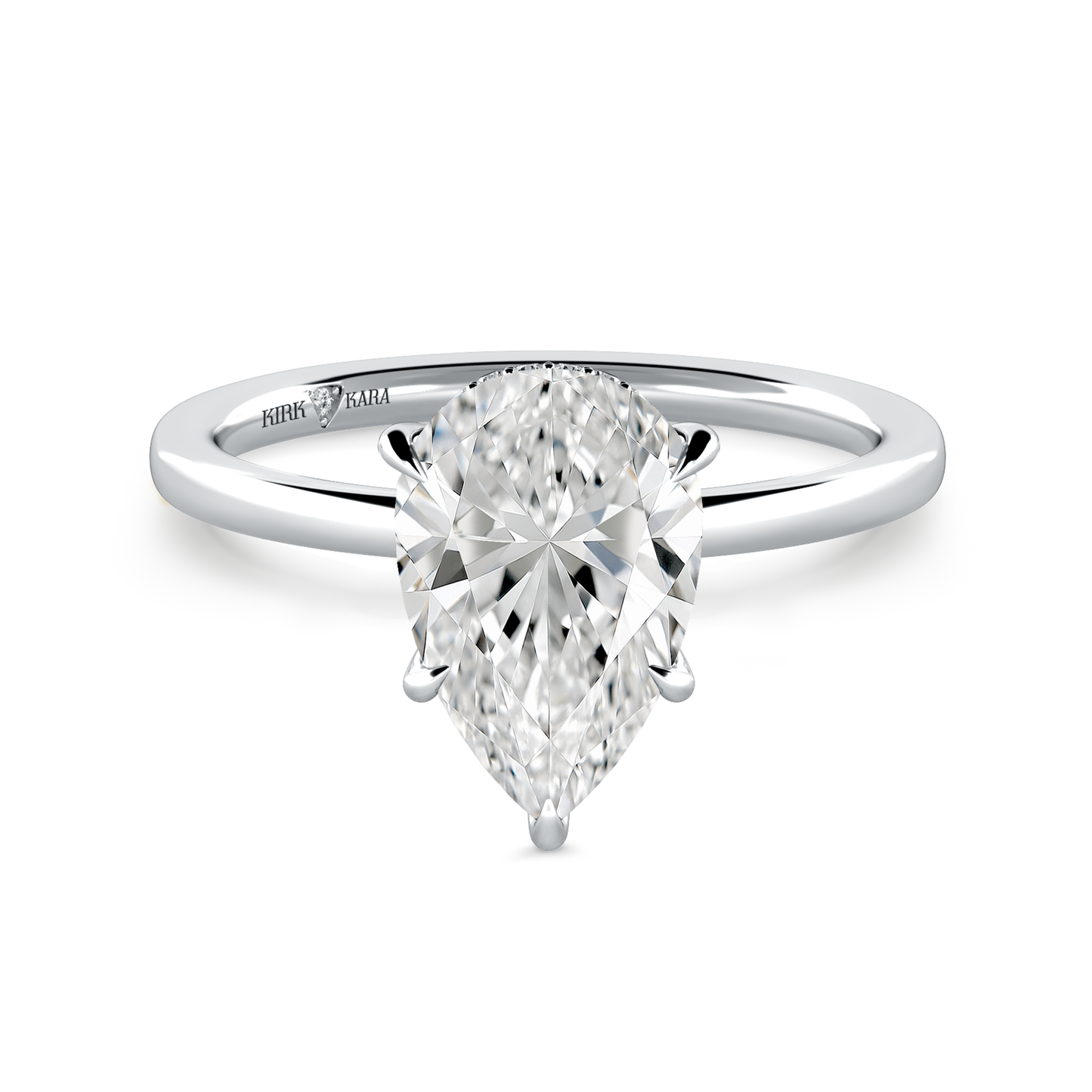 Preset Hidden Halo Pear Solitaire Engagement Ring - Center Diamond Included
