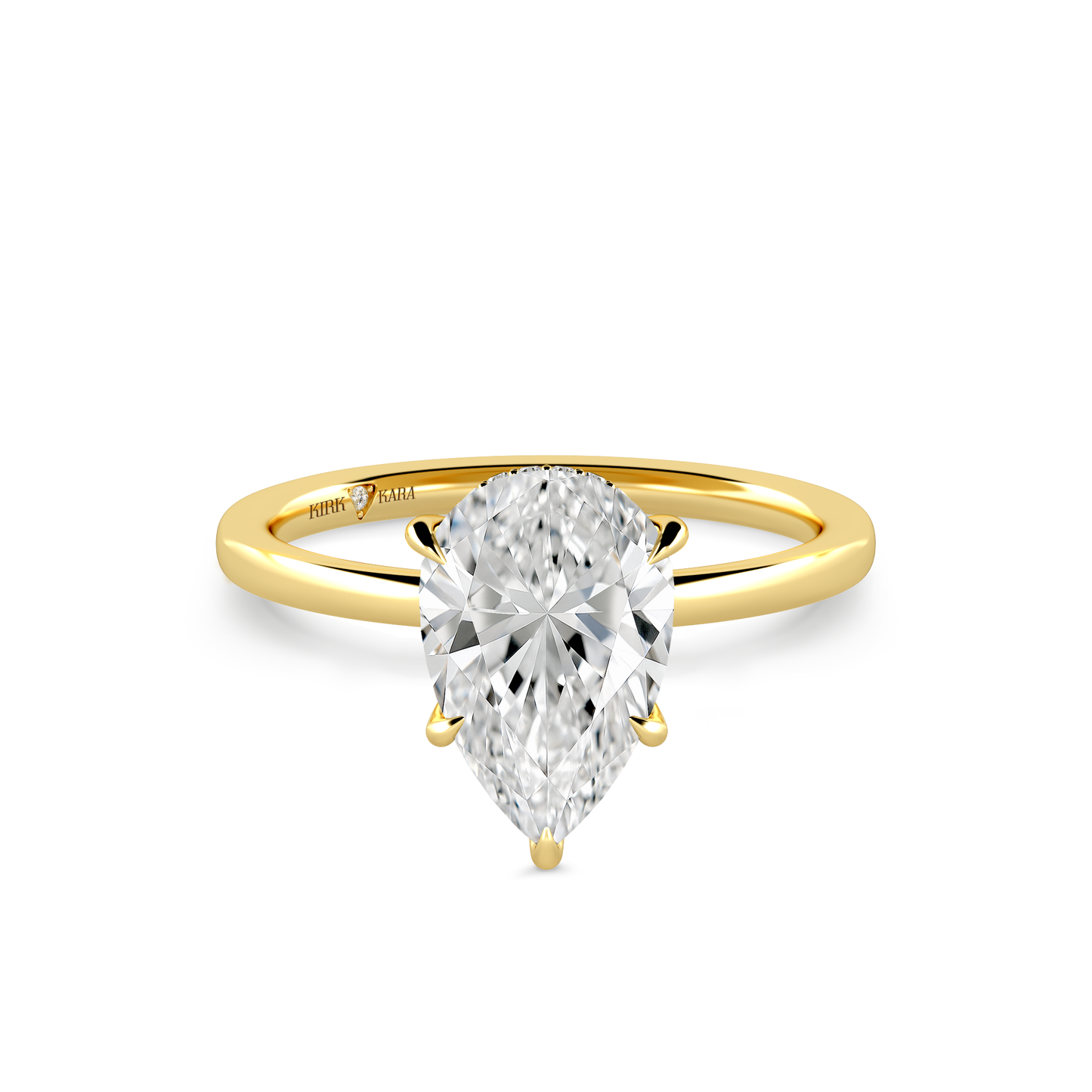 Preset Hidden Halo Pear Solitaire Engagement Ring - Center Diamond Included
