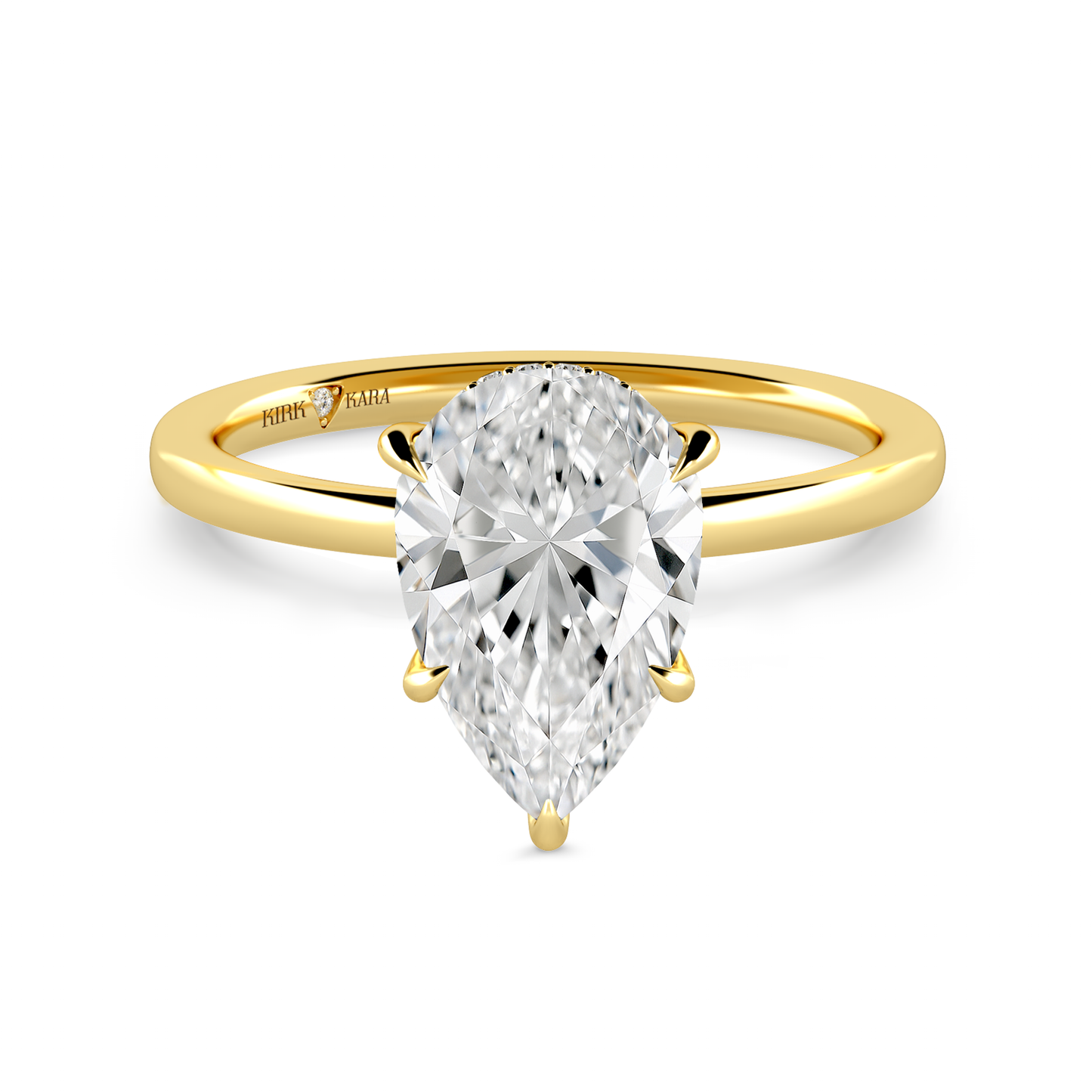 Preset Hidden Halo Pear Solitaire Engagement Ring - Center Diamond Included