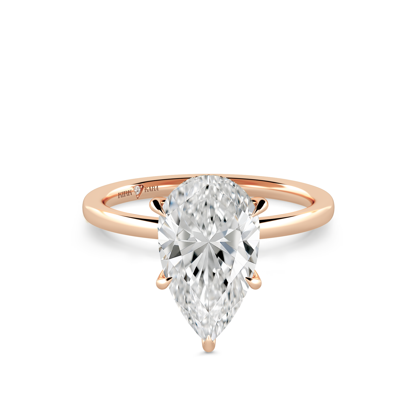 Preset Hidden Halo Pear Solitaire Engagement Ring - Center Diamond Included