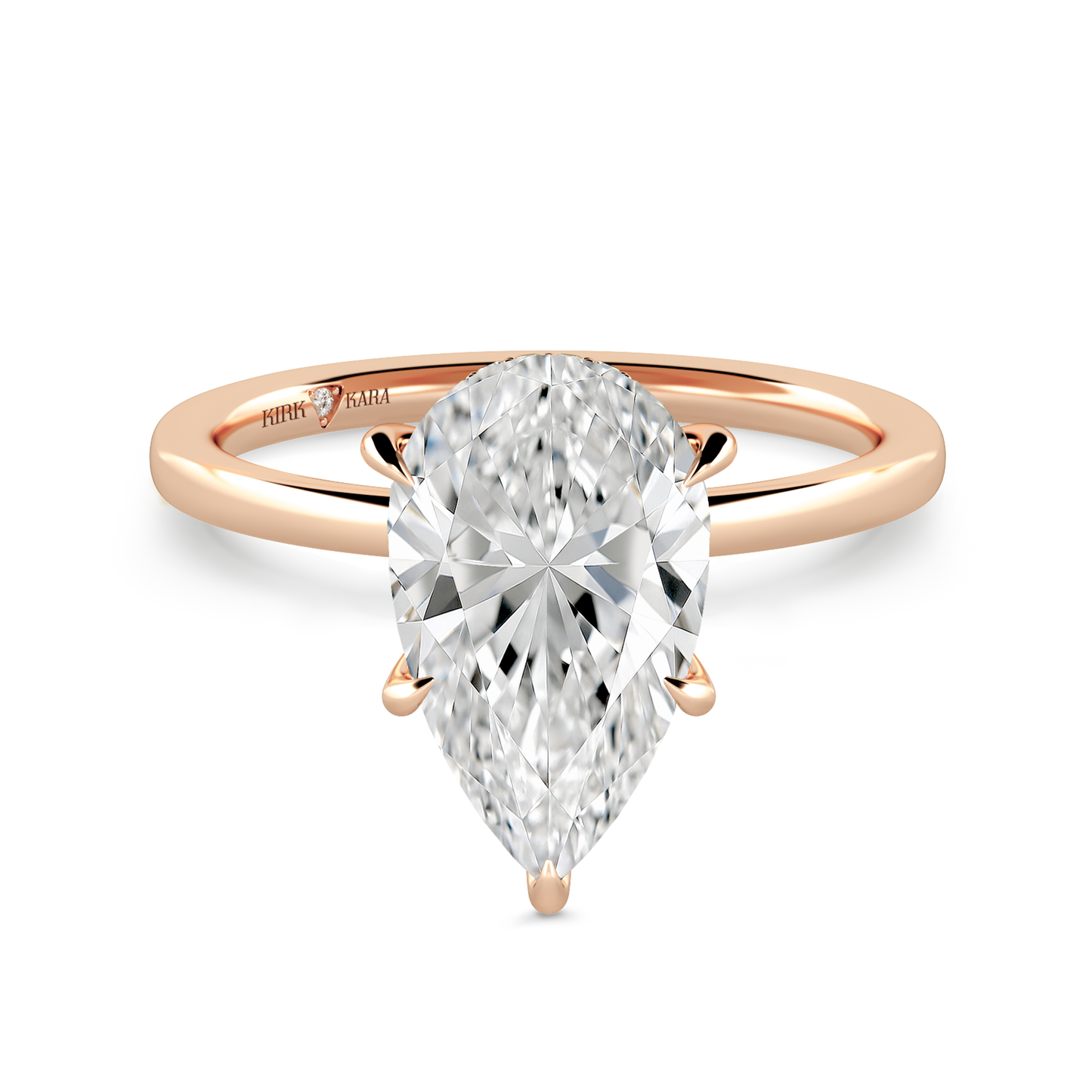Preset Hidden Halo Pear Solitaire Engagement Ring - Center Diamond Included