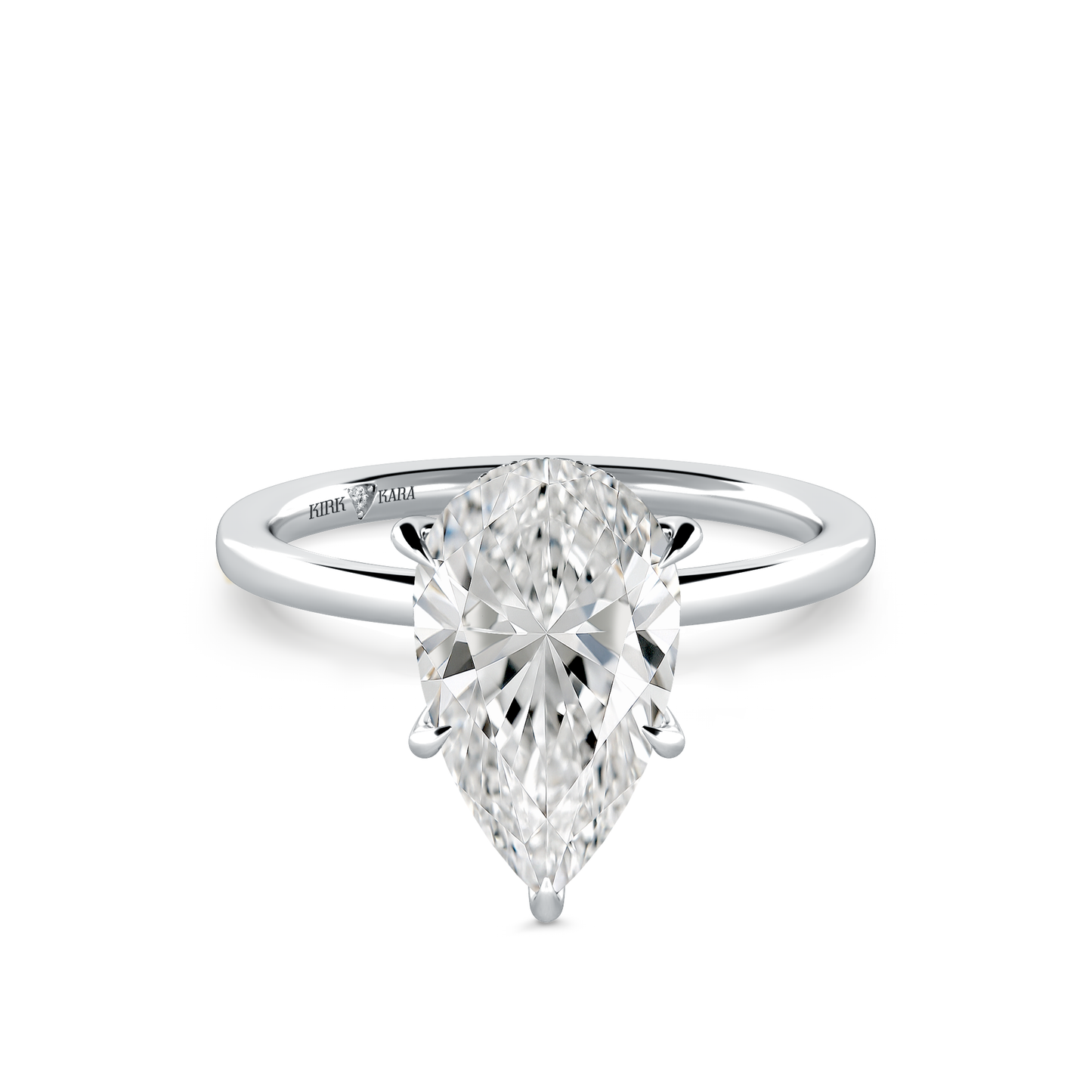 Preset Hidden Halo Pear Solitaire Engagement Ring - Center Diamond Included