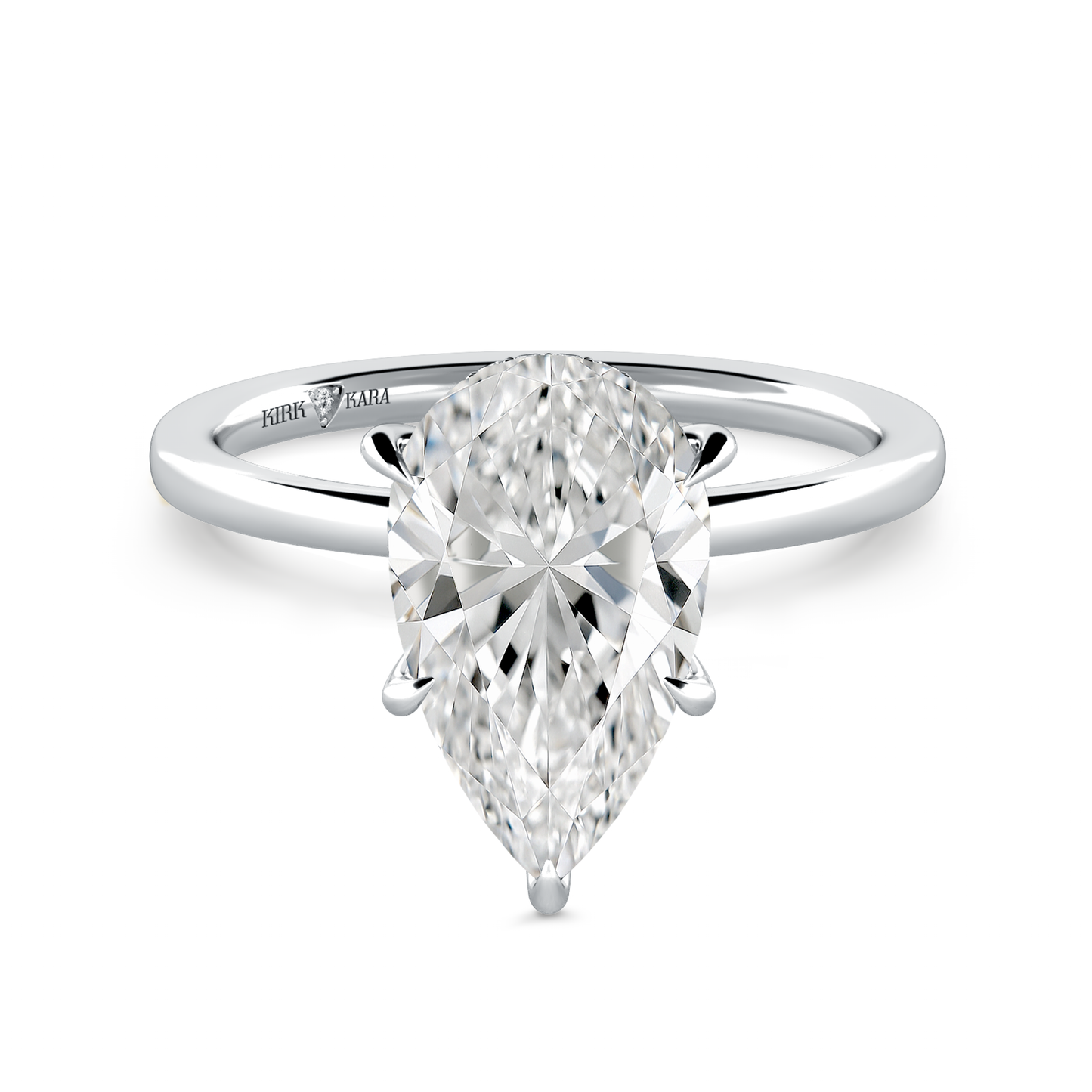 Preset Hidden Halo Pear Solitaire Engagement Ring - Center Diamond Included