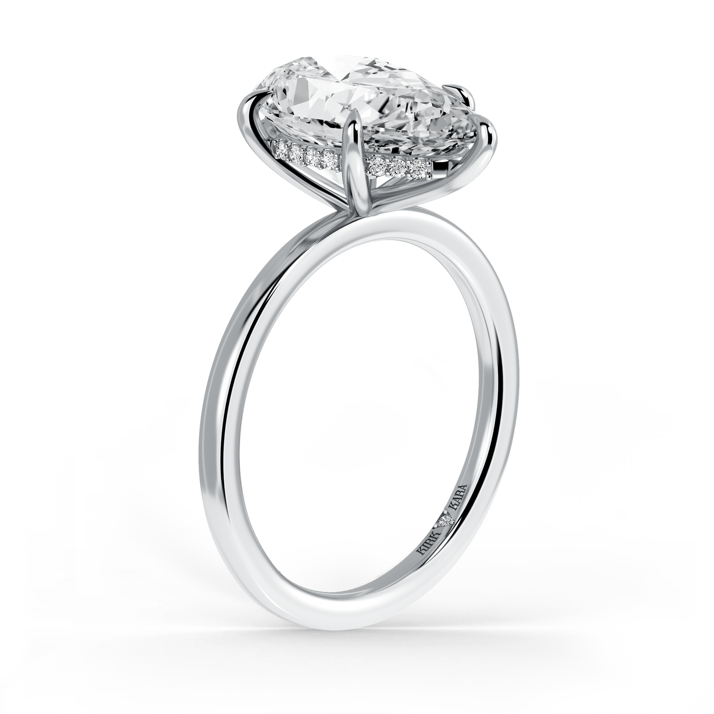 Preset Hidden Halo Pear Solitaire Engagement Ring - Center Diamond Included