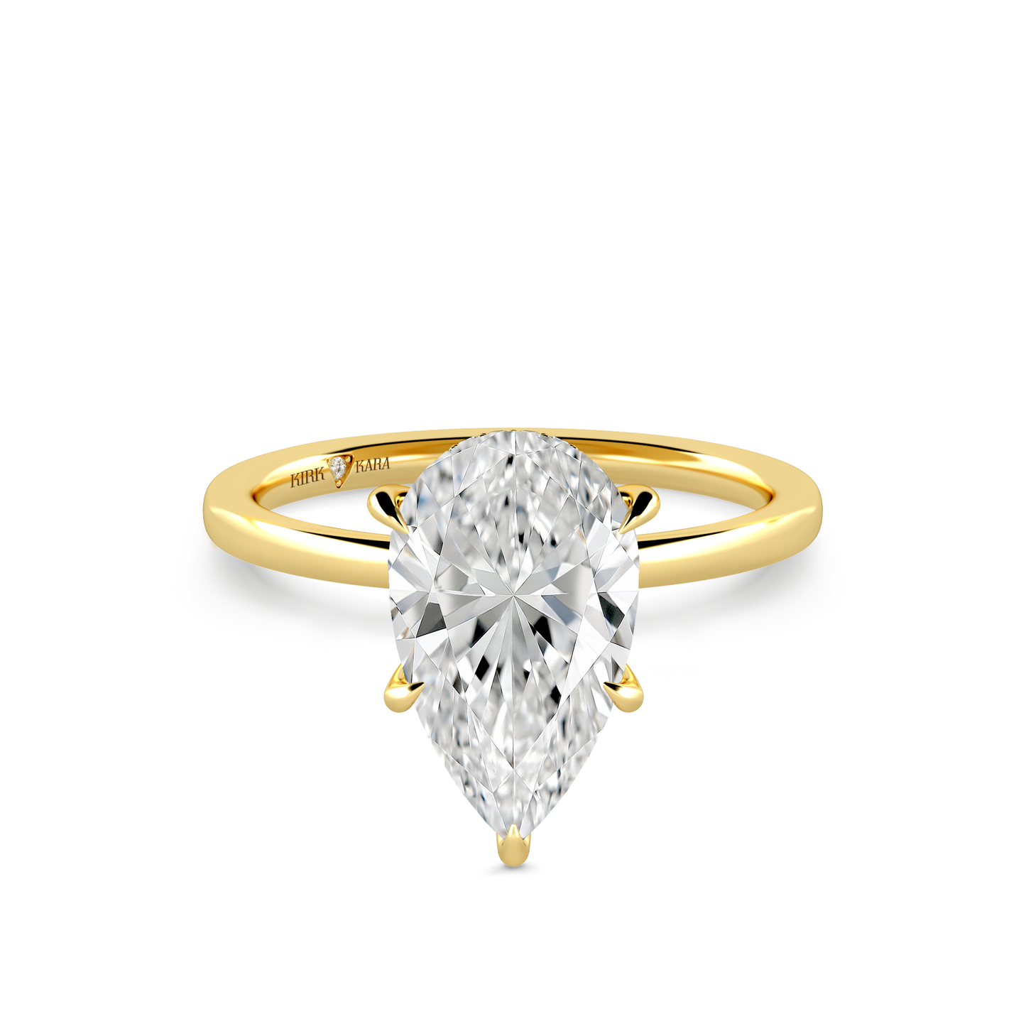 Preset Hidden Halo Pear Solitaire Engagement Ring - Center Diamond Included