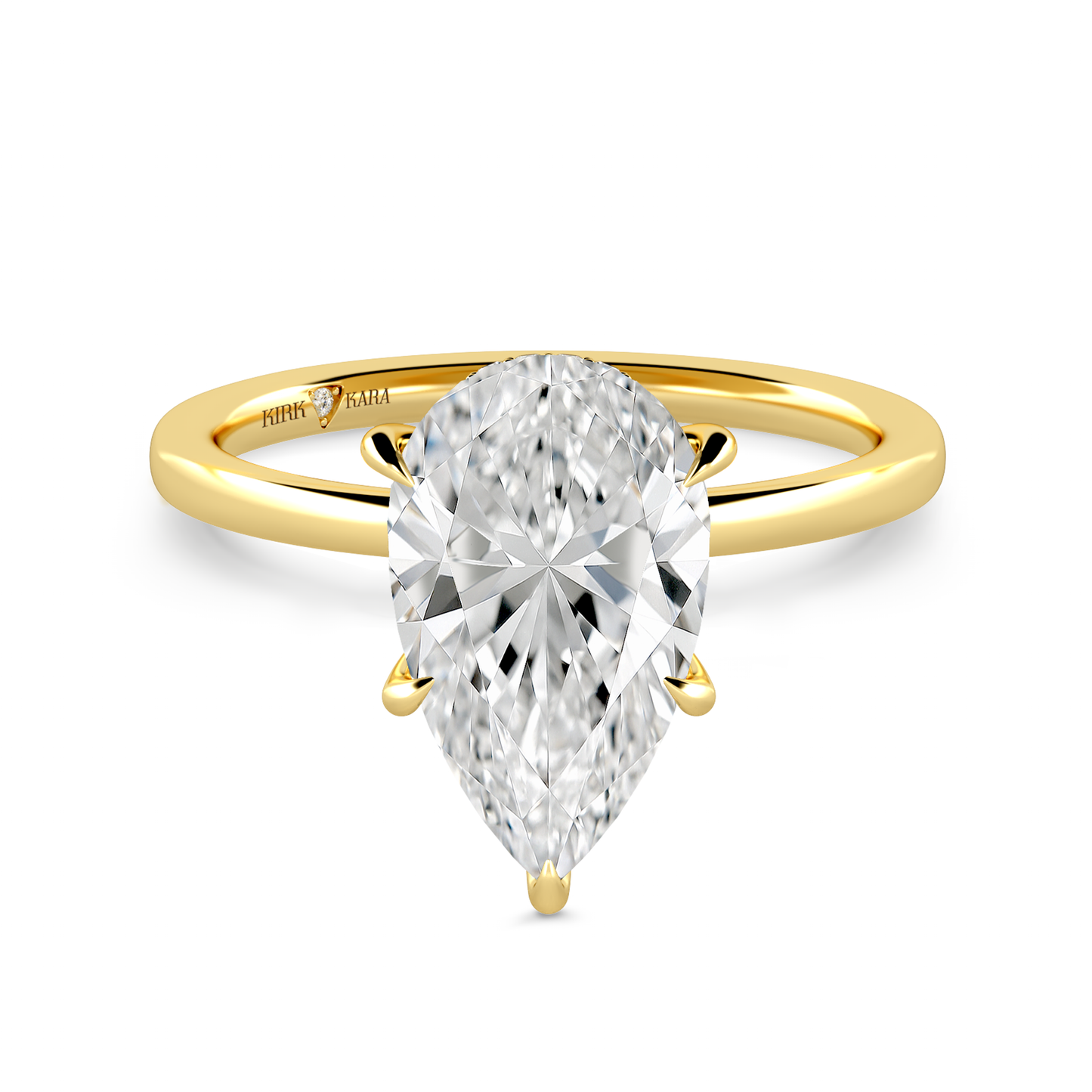 Preset Hidden Halo Pear Solitaire Engagement Ring - Center Diamond Included