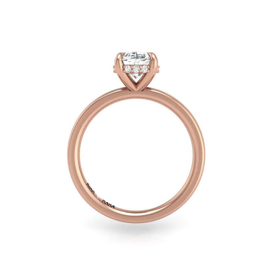 Preset Hidden Halo Solitaire Oval Lab Diamond Engagement Ring