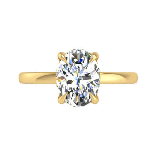 Preset Hidden Halo Solitaire Oval Lab Diamond Engagement Ring