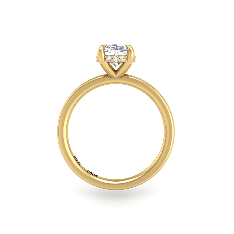 Preset Hidden Halo Solitaire Oval Lab Diamond Engagement Ring