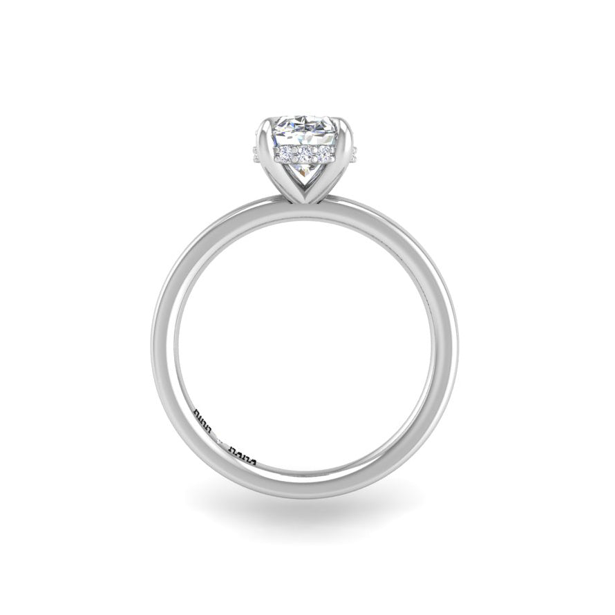 Preset Hidden Halo Solitaire Oval Lab Diamond Engagement Ring