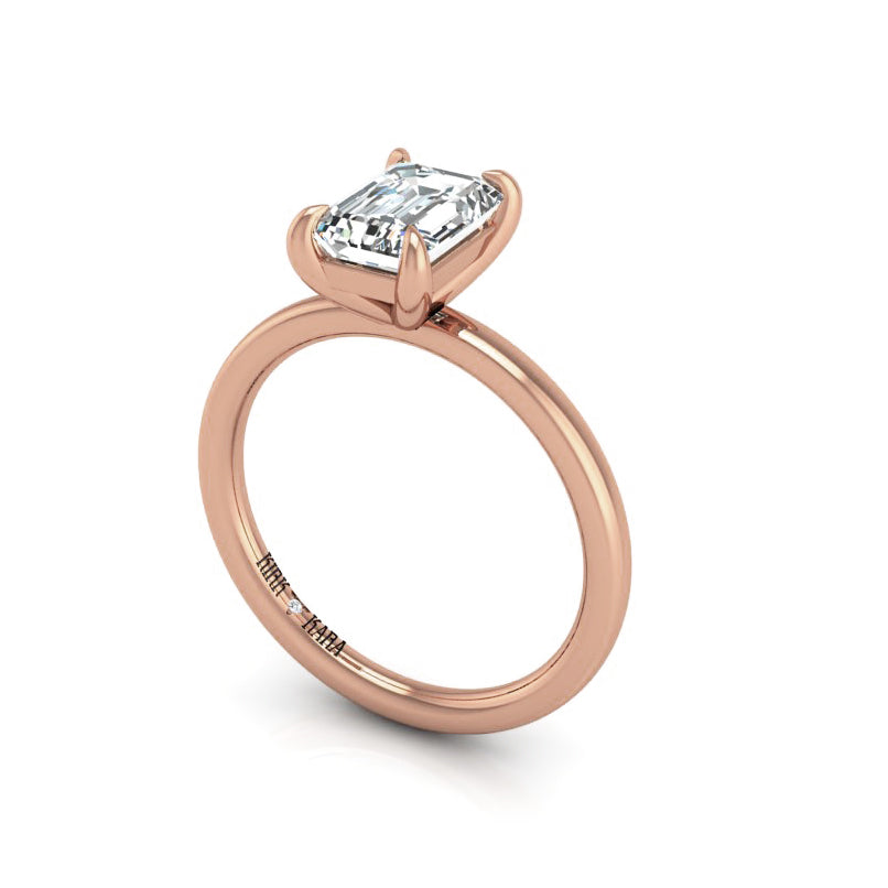 Preset Solitaire Emerald Lab Diamond Engagement Ring