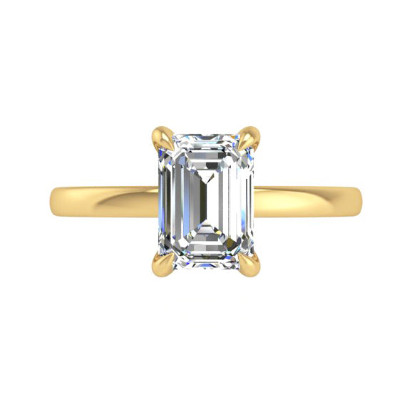 Preset Solitaire Emerald Lab Diamond Engagement Ring