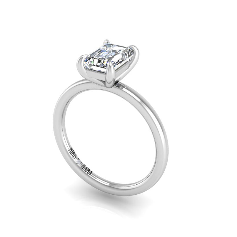 Preset Solitaire Emerald Lab Diamond Engagement Ring