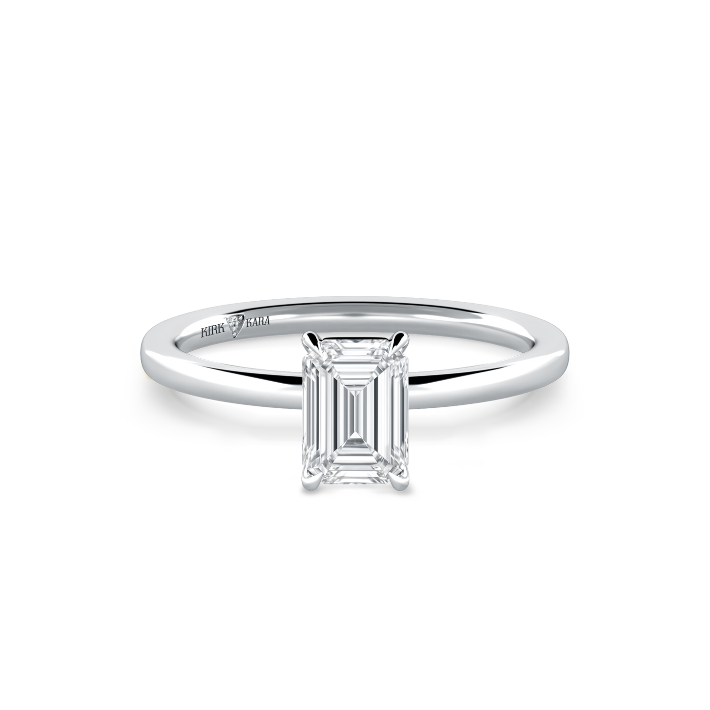 Preset Emerald Solitaire Engagement Ring - Center Diamond Included