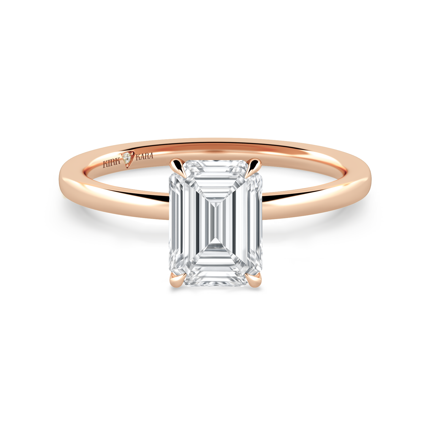 Preset Emerald Solitaire Engagement Ring - Center Diamond Included