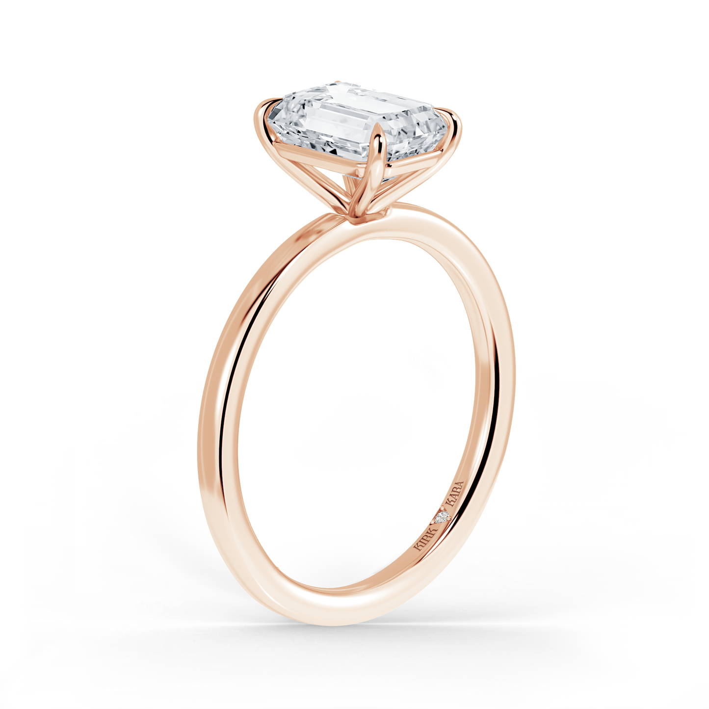 Preset Emerald Solitaire Engagement Ring - Center Diamond Included