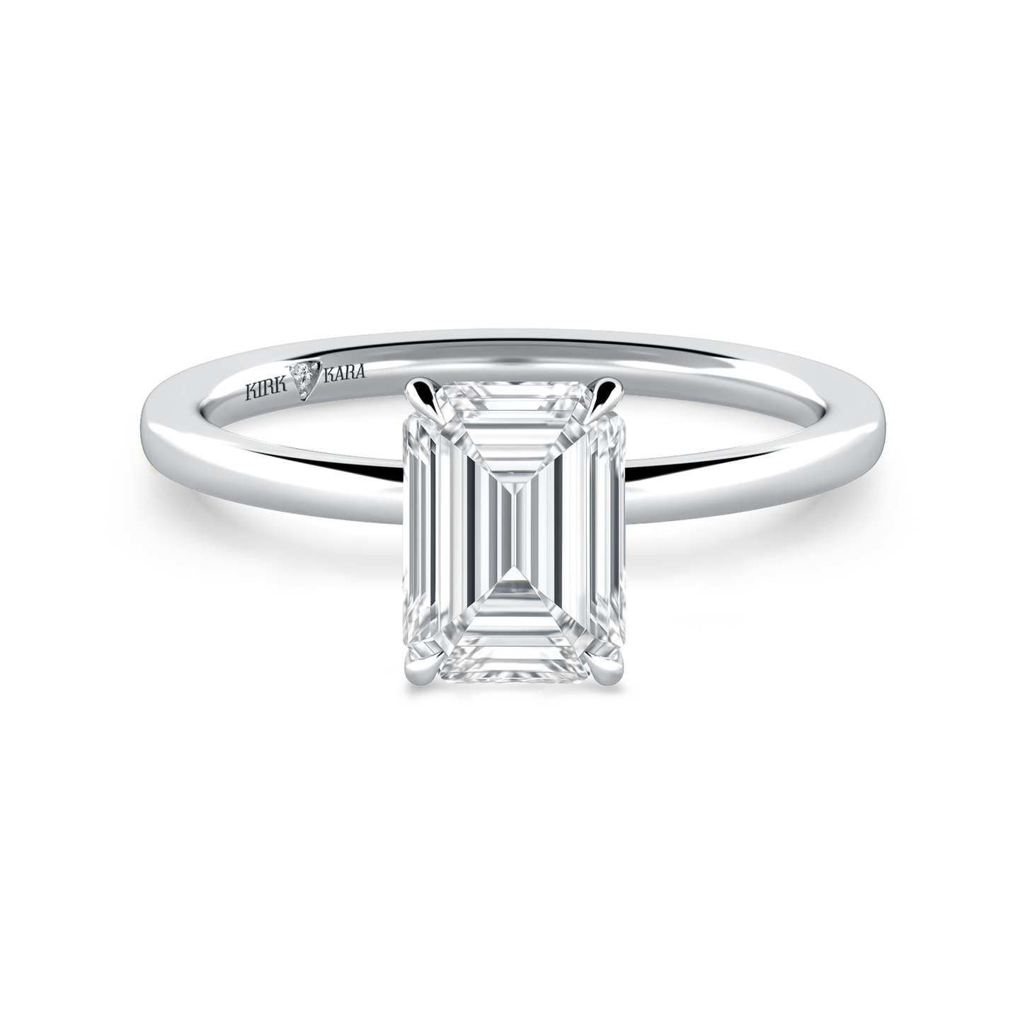 Preset Emerald Solitaire Engagement Ring - Center Diamond Included