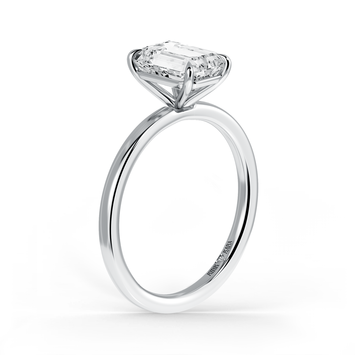 Preset Emerald Solitaire Engagement Ring - Center Diamond Included