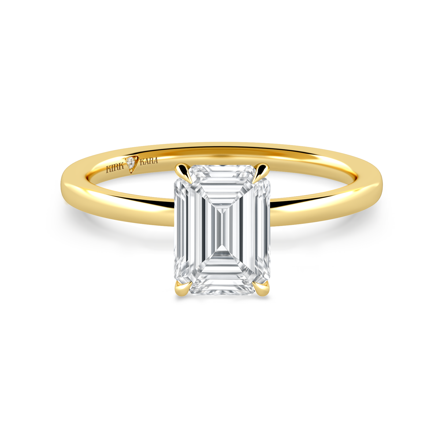 Preset Emerald Solitaire Engagement Ring - Center Diamond Included