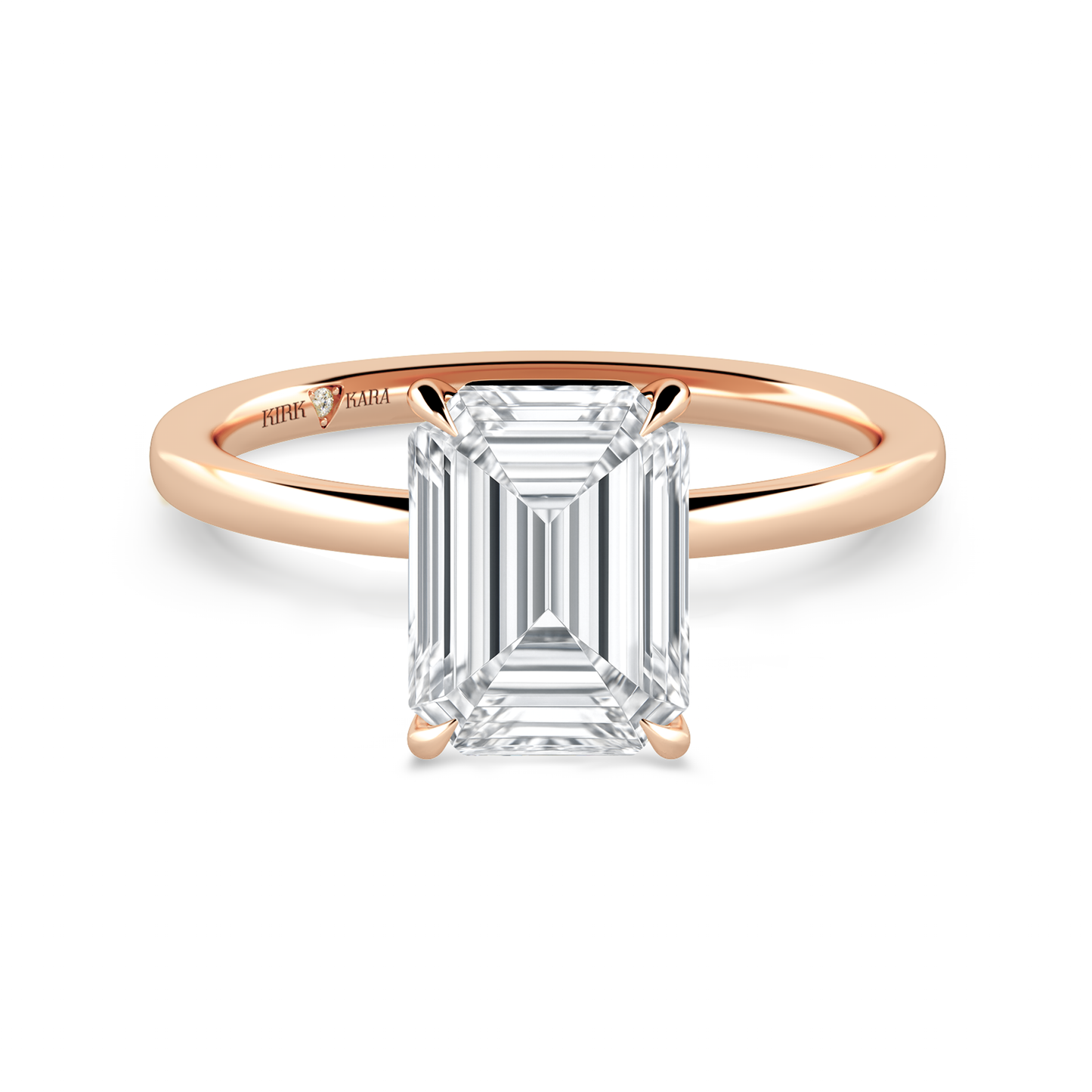 Preset Emerald Solitaire Engagement Ring - Center Diamond Included